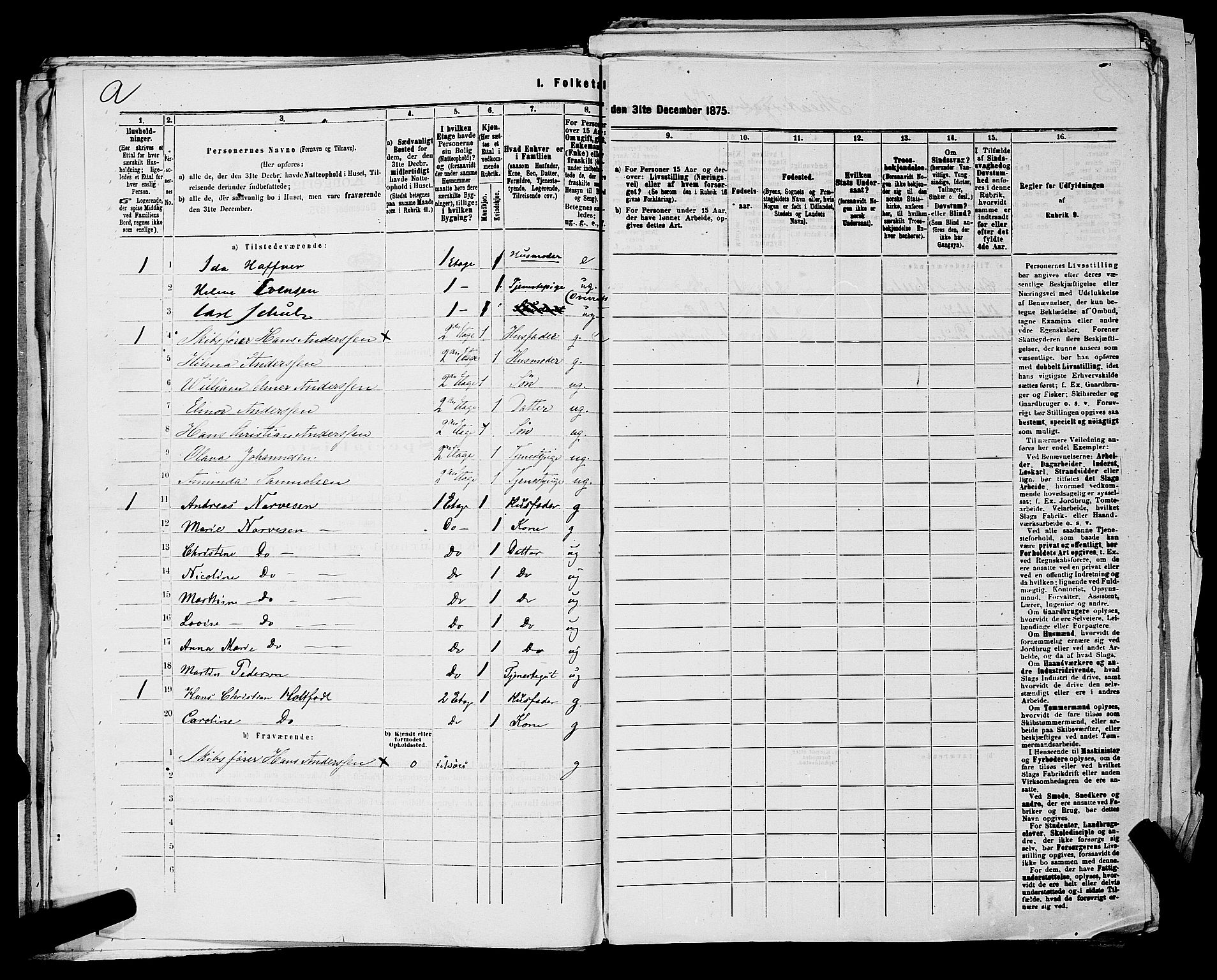 RA, 1875 census for 0301 Kristiania, 1875, p. 2995