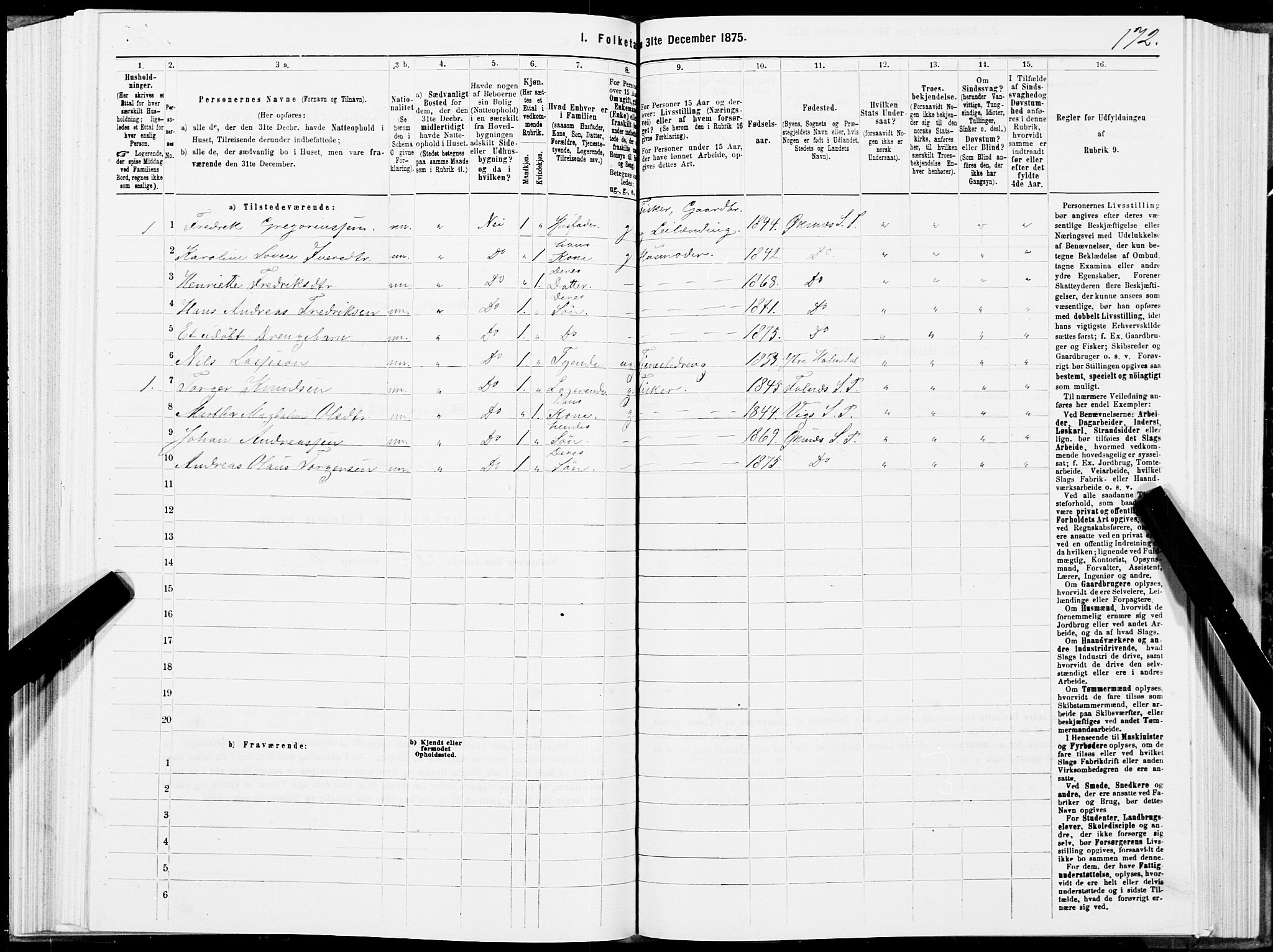 SAT, 1875 census for 1868P Øksnes, 1875, p. 2172