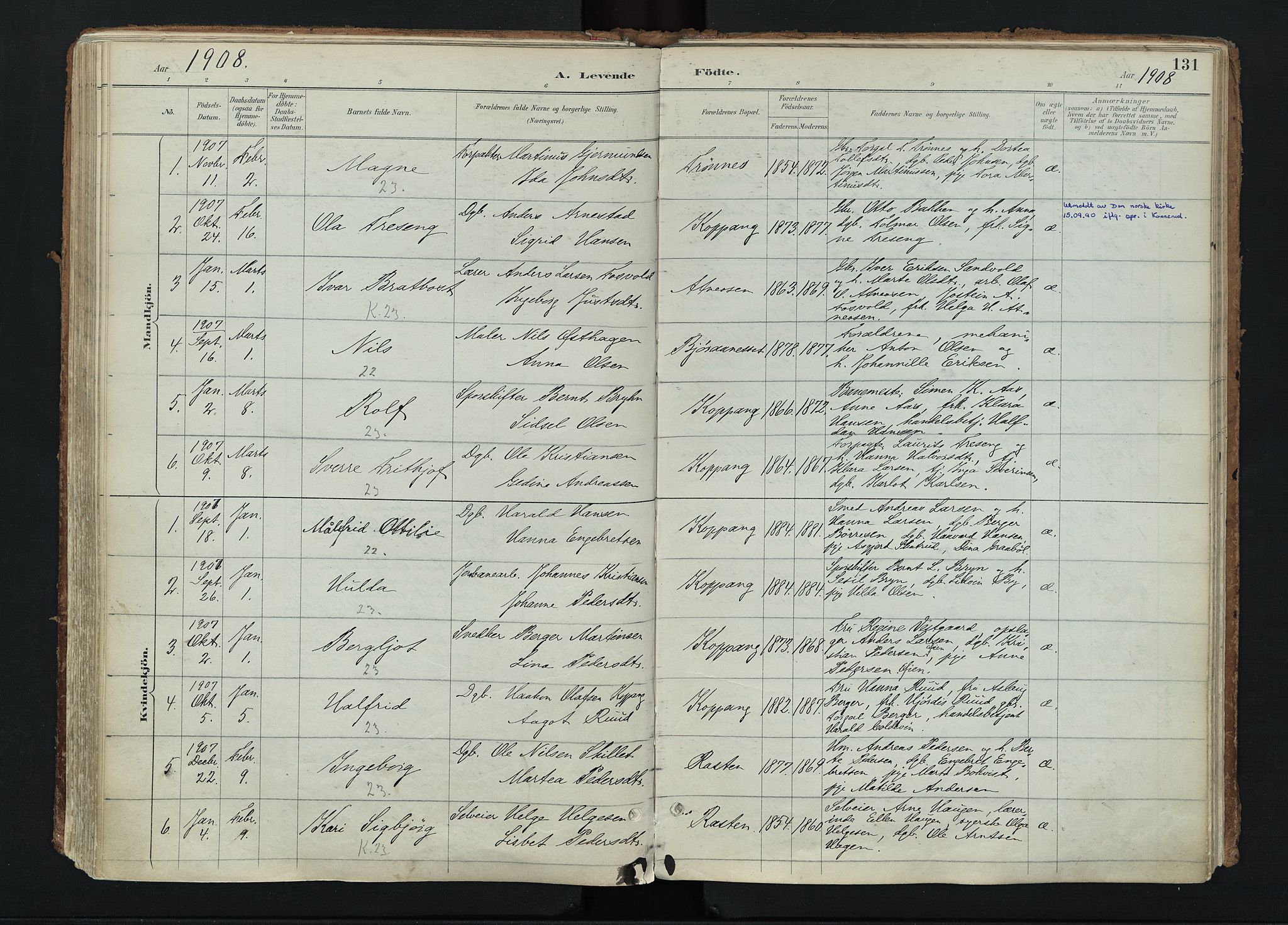 Stor-Elvdal prestekontor, AV/SAH-PREST-052/H/Ha/Haa/L0004: Parish register (official) no. 4, 1890-1922, p. 131