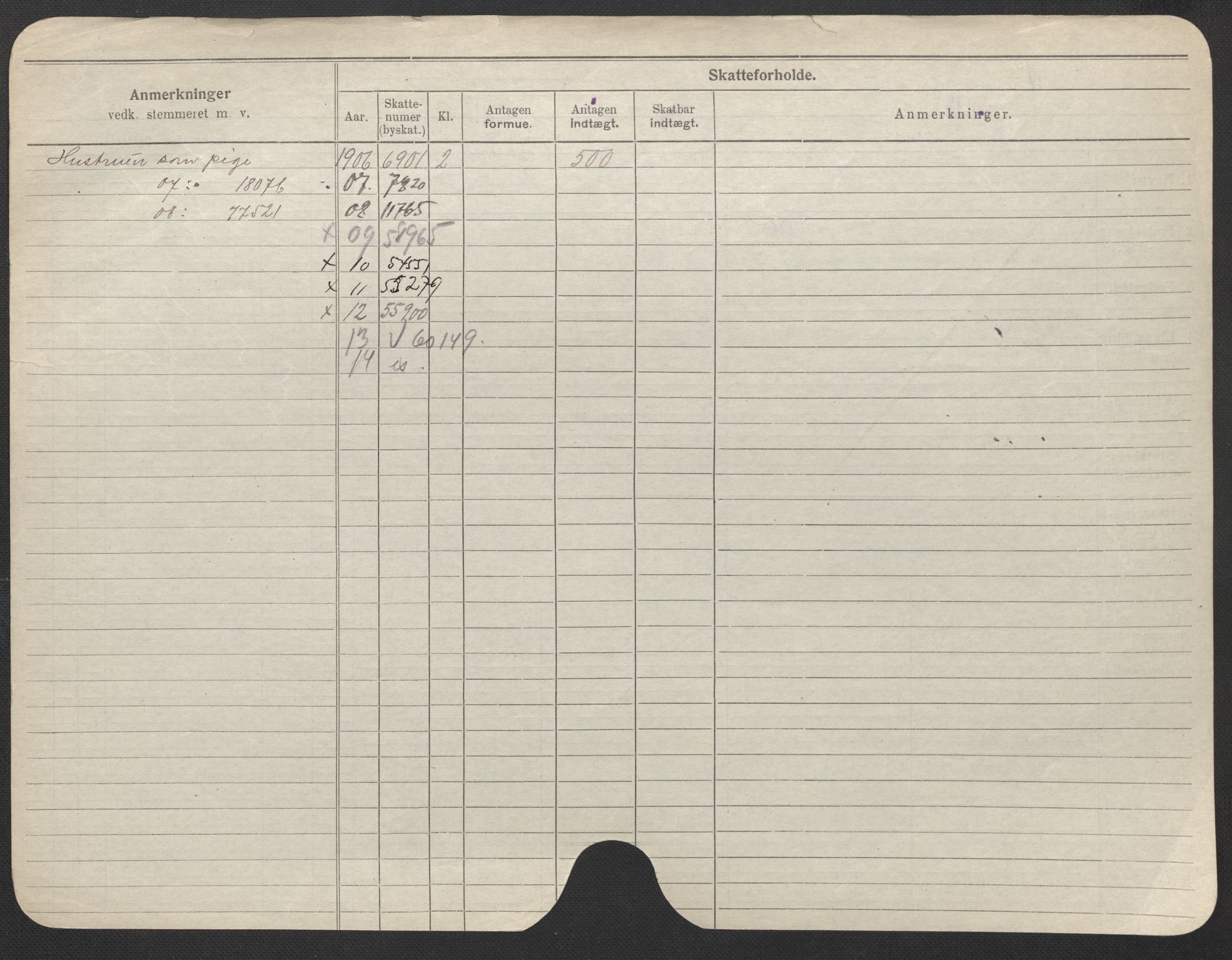 Oslo folkeregister, Registerkort, AV/SAO-A-11715/F/Fa/Fac/L0022: Kvinner, 1906-1914, p. 876b