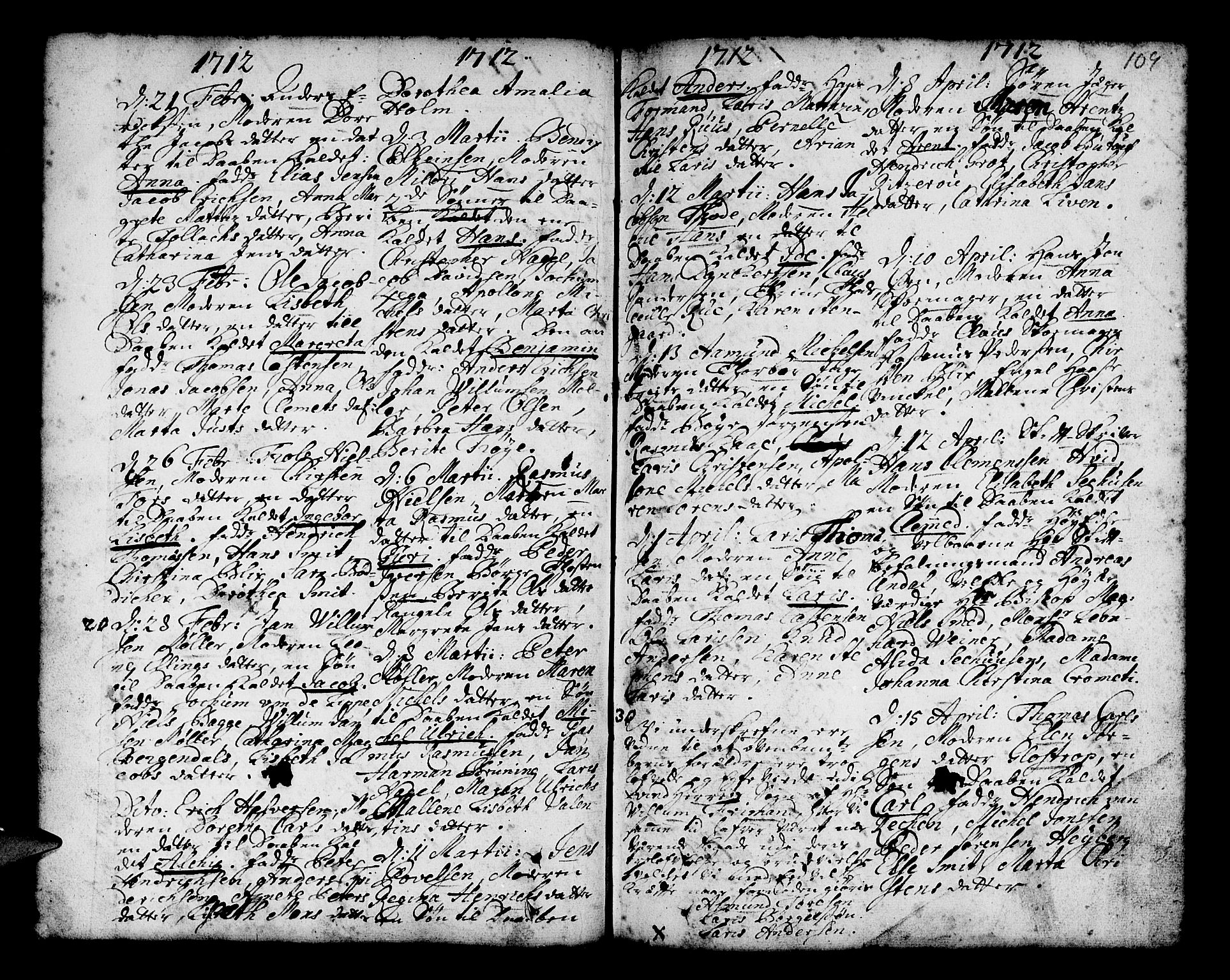 Nykirken Sokneprestembete, AV/SAB-A-77101/H/Haa/L0002: Parish register (official) no. A 2, 1700-1723, p. 109