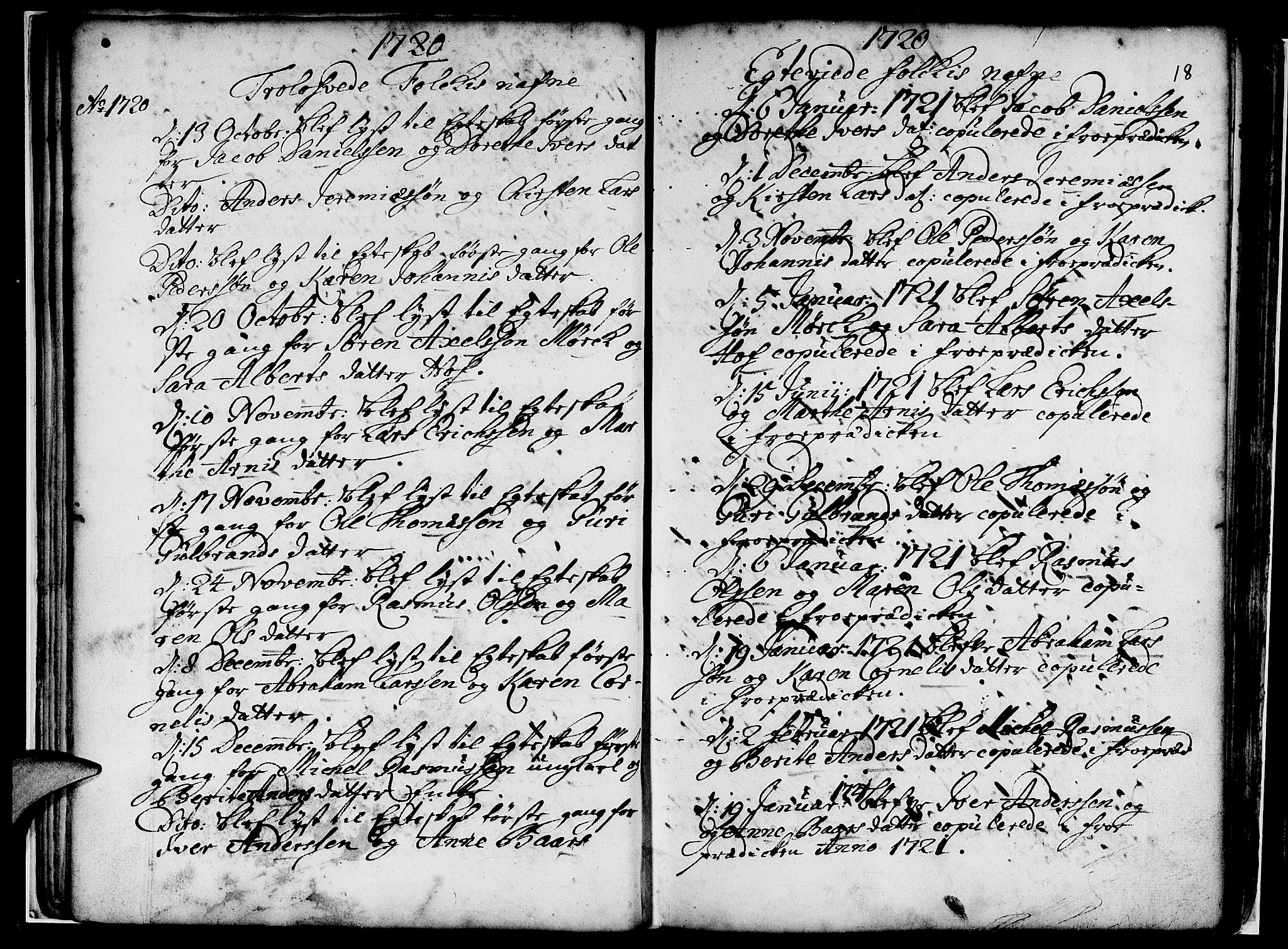 Nykirken Sokneprestembete, AV/SAB-A-77101/H/Haa/L0007: Parish register (official) no. A 7, 1719-1781, p. 18