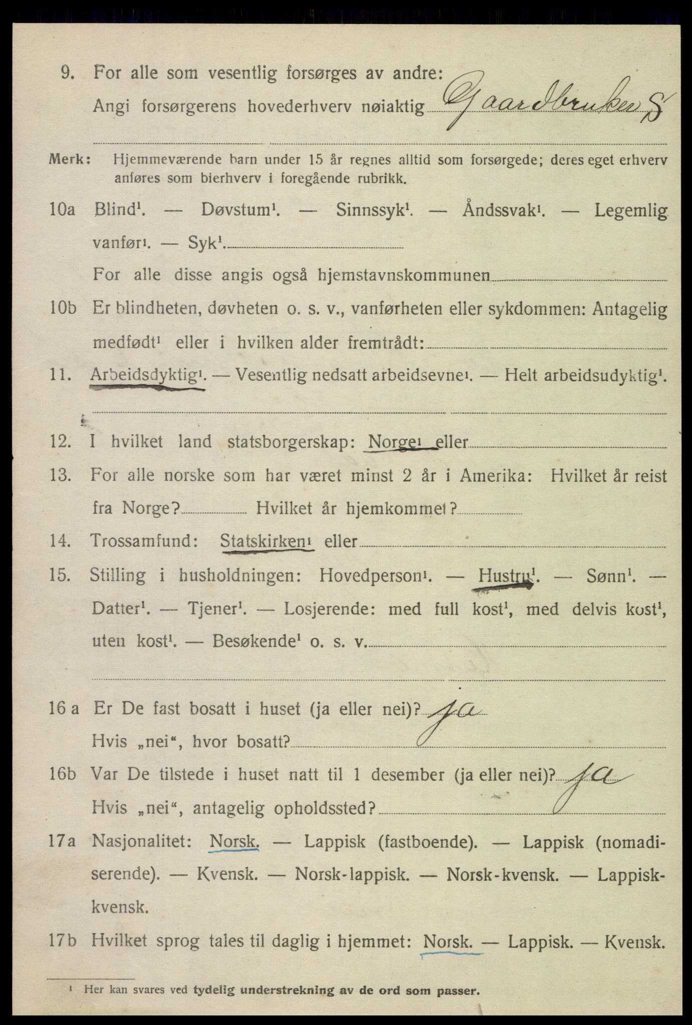 SAT, 1920 census for Gildeskål, 1920, p. 5799