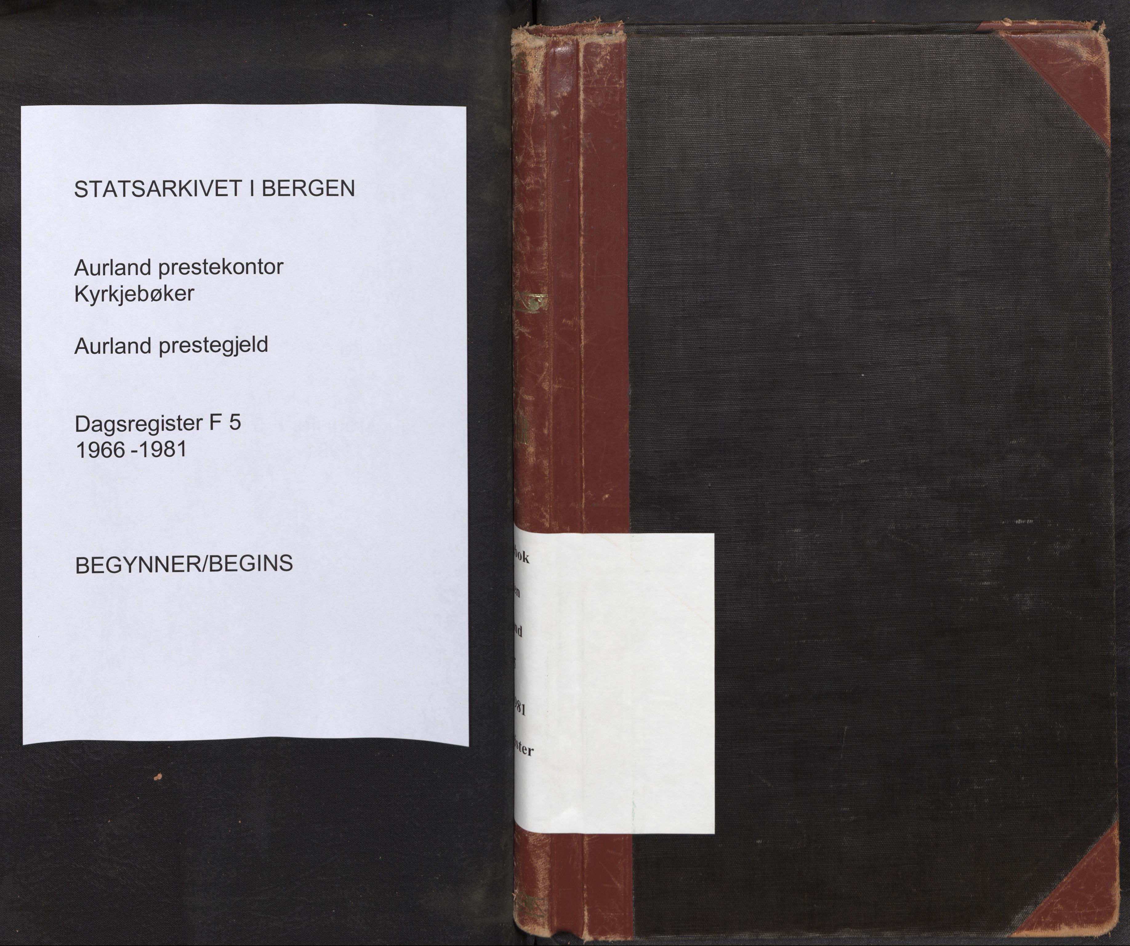 Aurland sokneprestembete, SAB/A-99937/H/Ha/Haf: Diary records no. F 5, 1966-1981