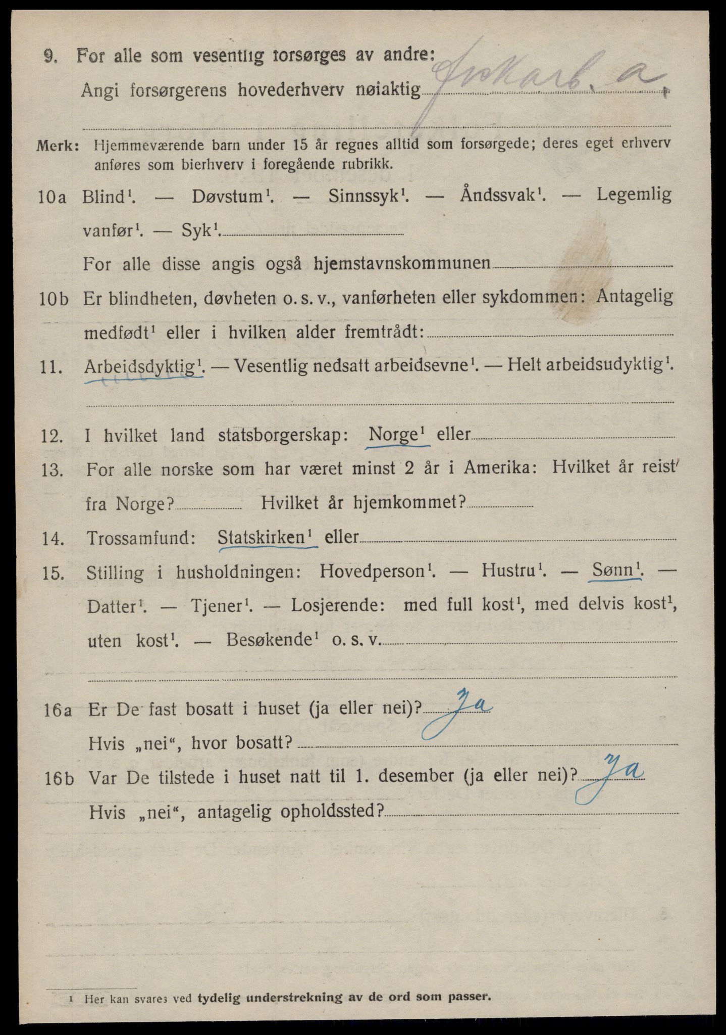 SAT, 1920 census for Bremsnes, 1920, p. 4370