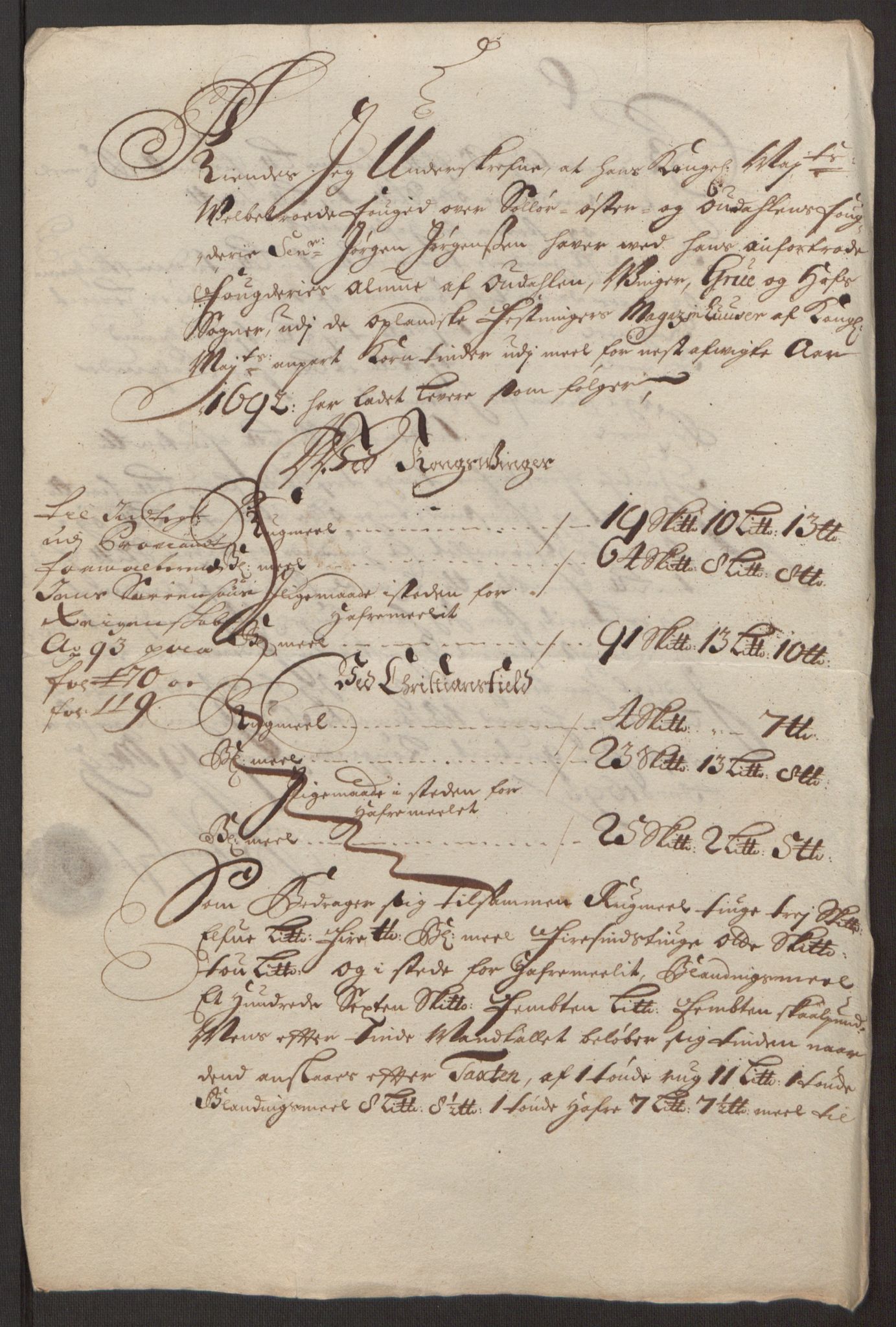Rentekammeret inntil 1814, Reviderte regnskaper, Fogderegnskap, RA/EA-4092/R13/L0830: Fogderegnskap Solør, Odal og Østerdal, 1692, p. 345