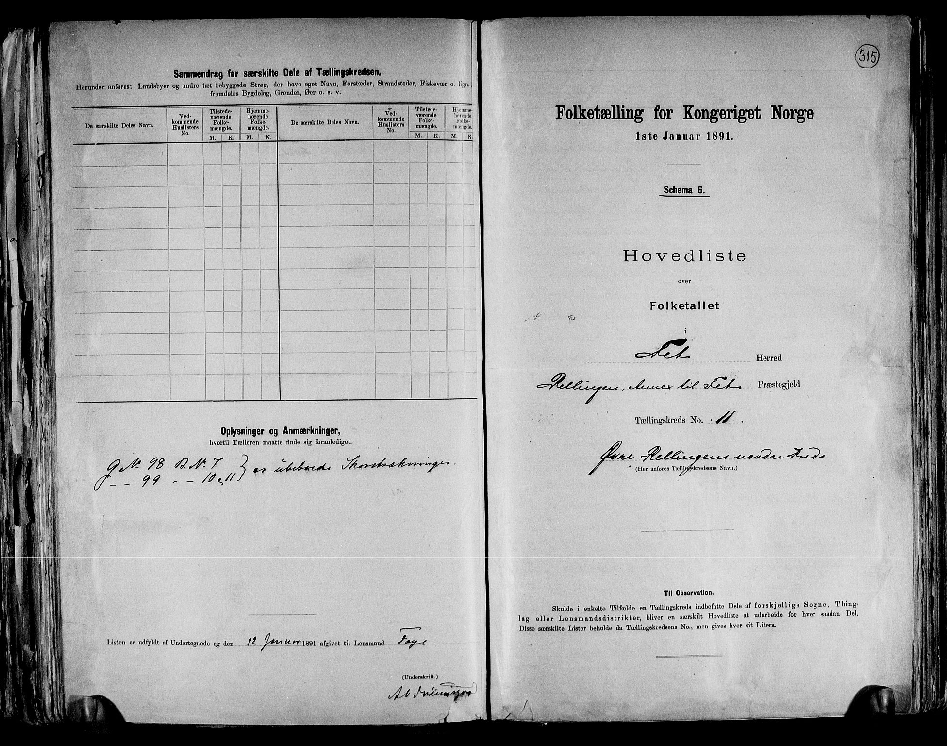 RA, 1891 census for 0227 Fet, 1891, p. 25