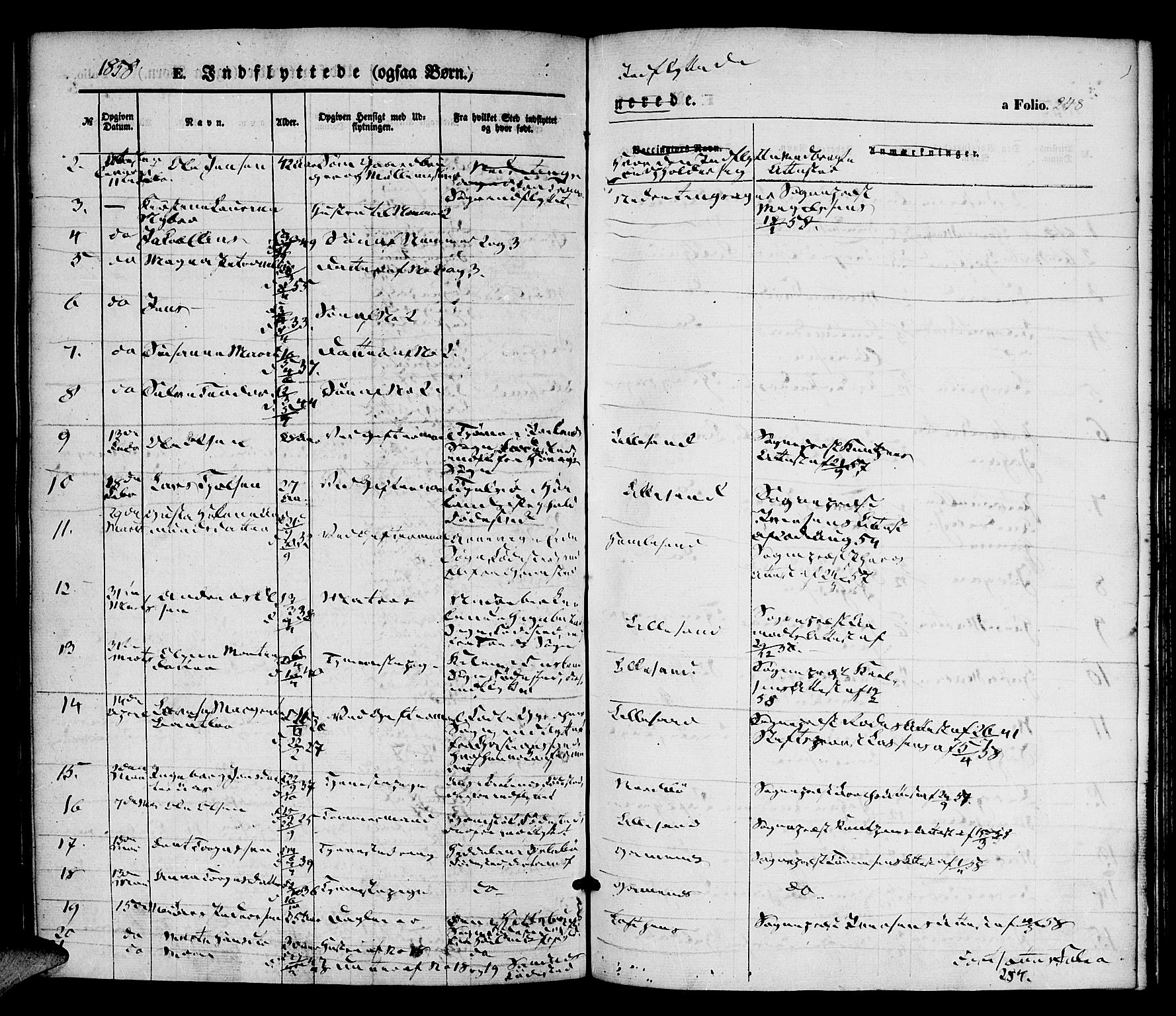 Vestre Moland sokneprestkontor, AV/SAK-1111-0046/F/Fa/Fab/L0006: Parish register (official) no. A 6, 1850-1858, p. 248