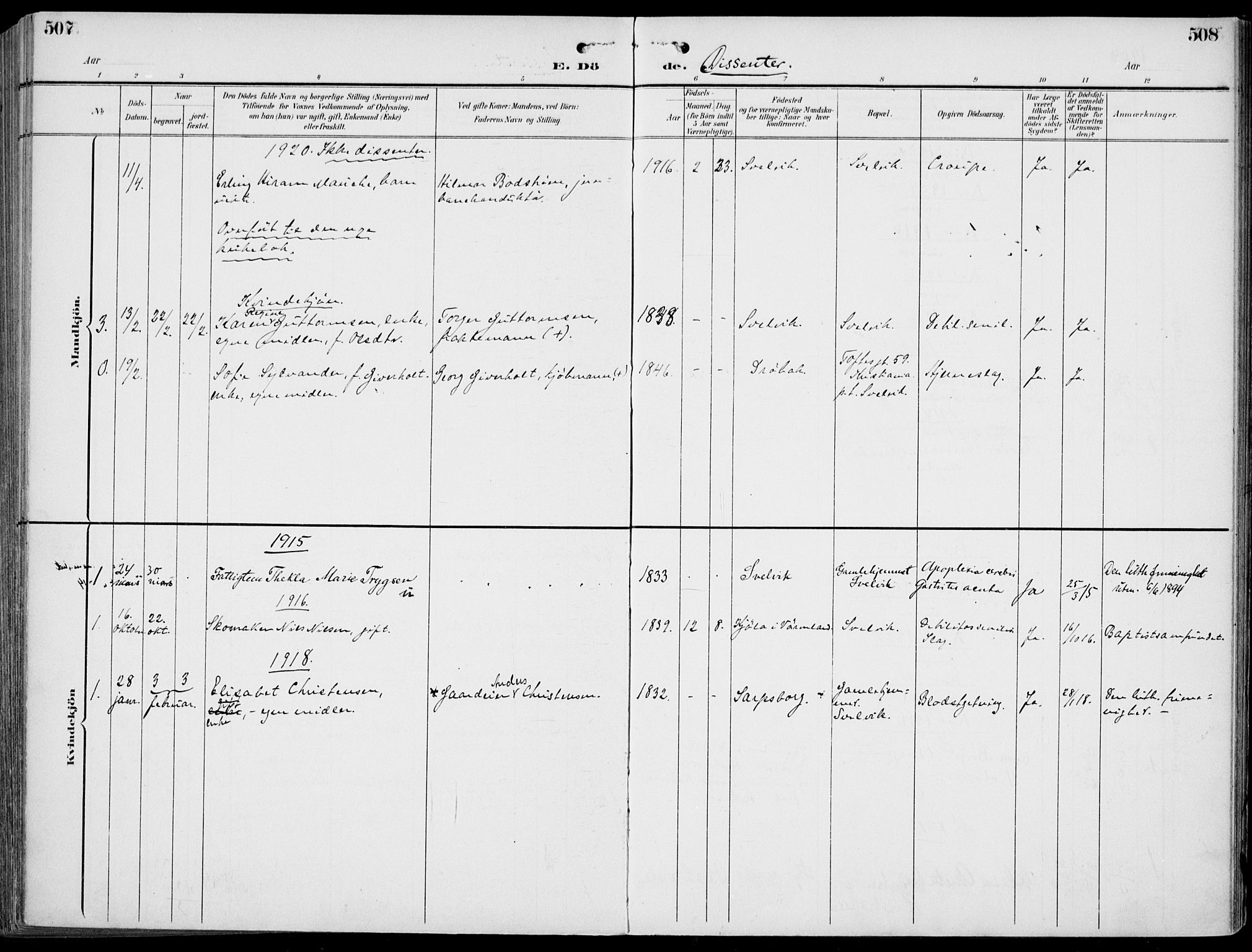 Strømm kirkebøker, AV/SAKO-A-322/F/Fb/L0002: Parish register (official) no. II 2, 1900-1919, p. 507-508