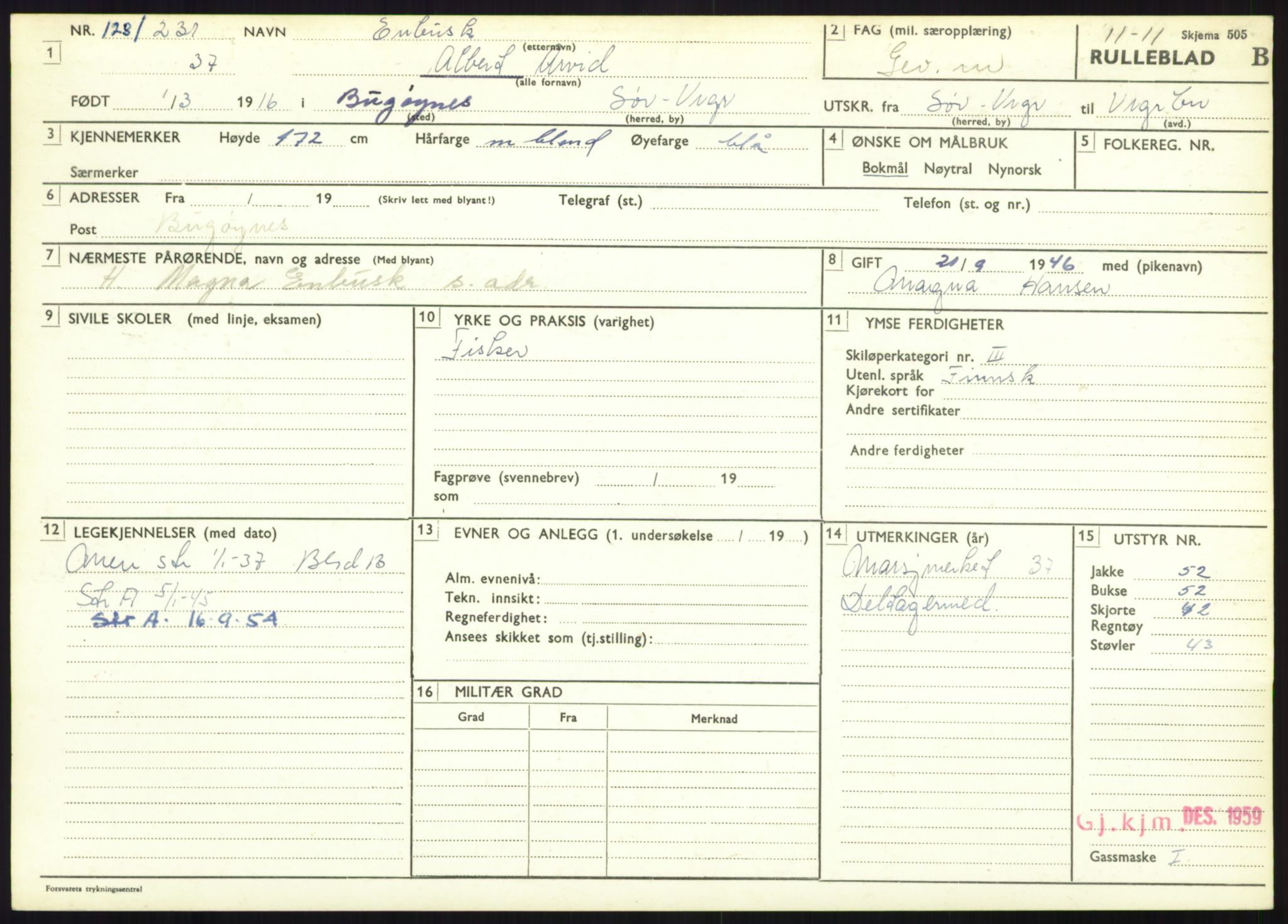 Forsvaret, Varanger bataljon, AV/RA-RAFA-2258/1/D/L0445: Rulleblad for menige født 1915-1916, 1915-1916, p. 342