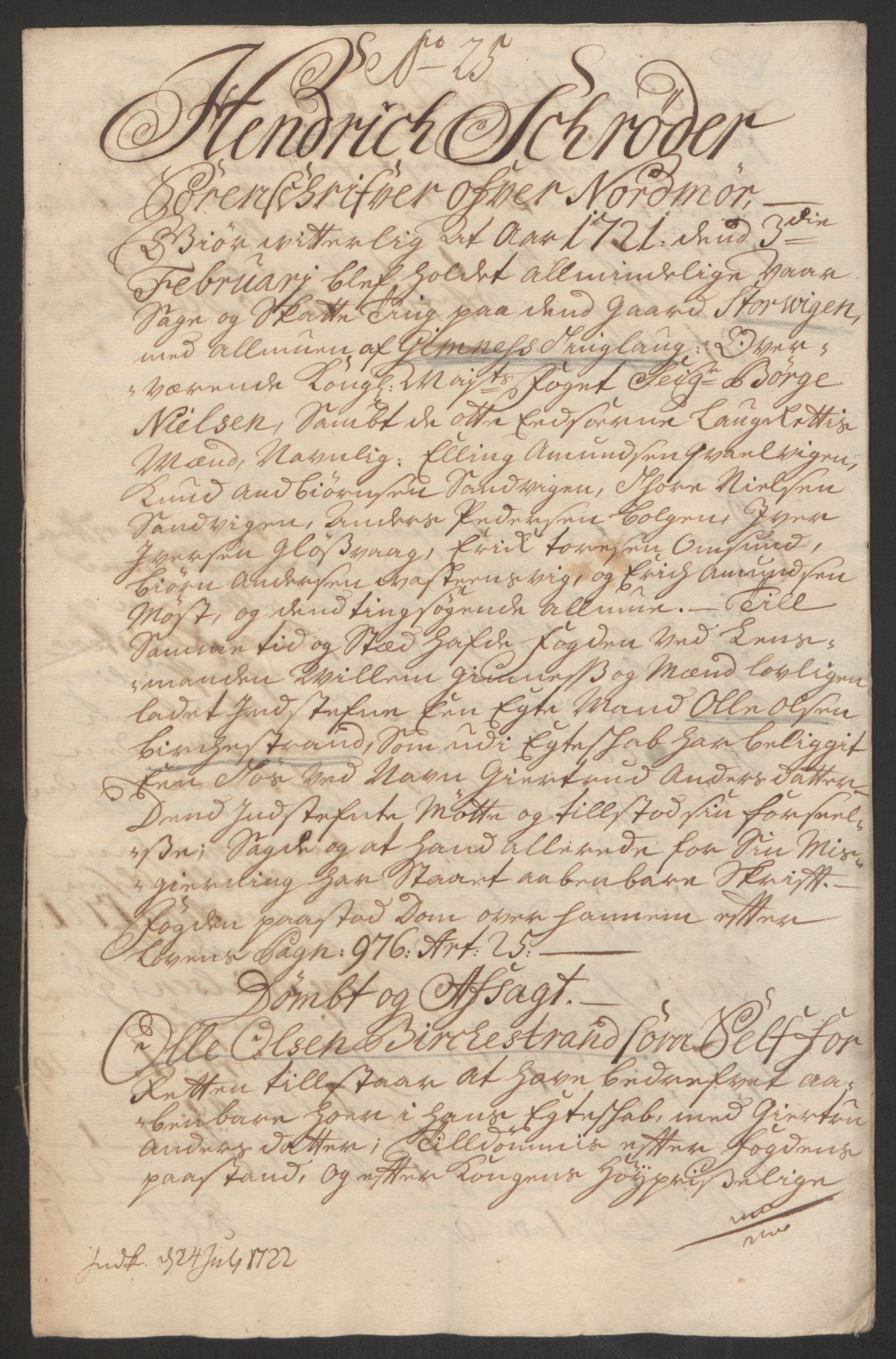 Rentekammeret inntil 1814, Reviderte regnskaper, Fogderegnskap, RA/EA-4092/R56/L3754: Fogderegnskap Nordmøre, 1721, p. 254