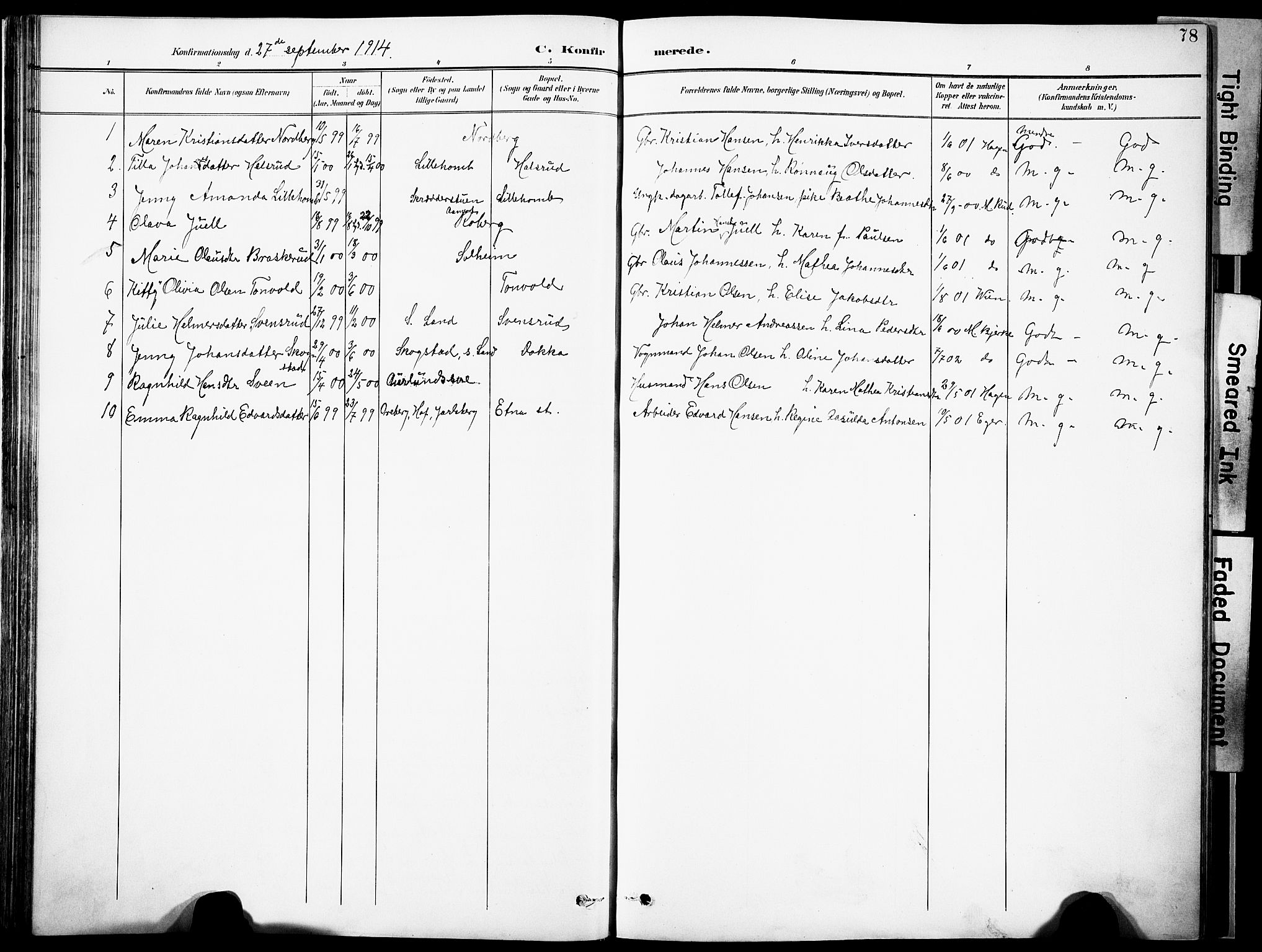 Nordre Land prestekontor, SAH/PREST-124/H/Ha/Haa/L0006: Parish register (official) no. 6, 1897-1914, p. 78