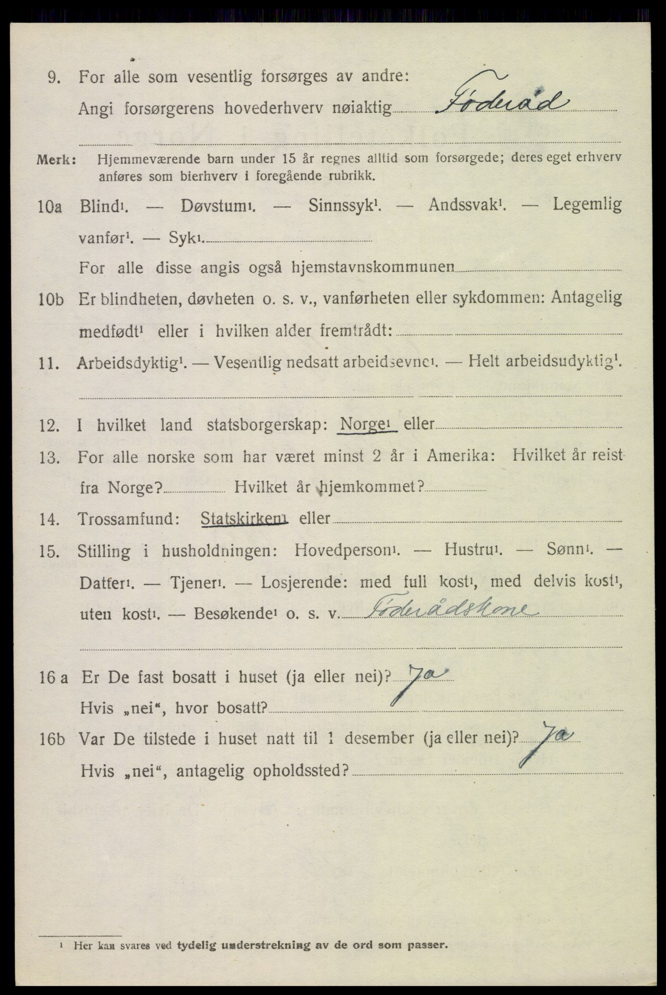 SAH, 1920 census for Nord-Fron, 1920, p. 2721