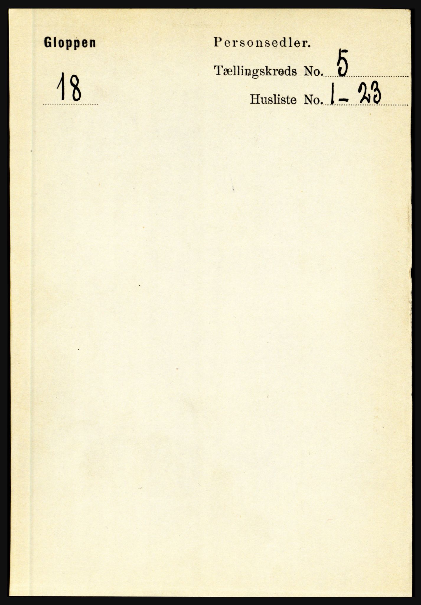 RA, 1891 census for 1445 Gloppen, 1891, p. 2059