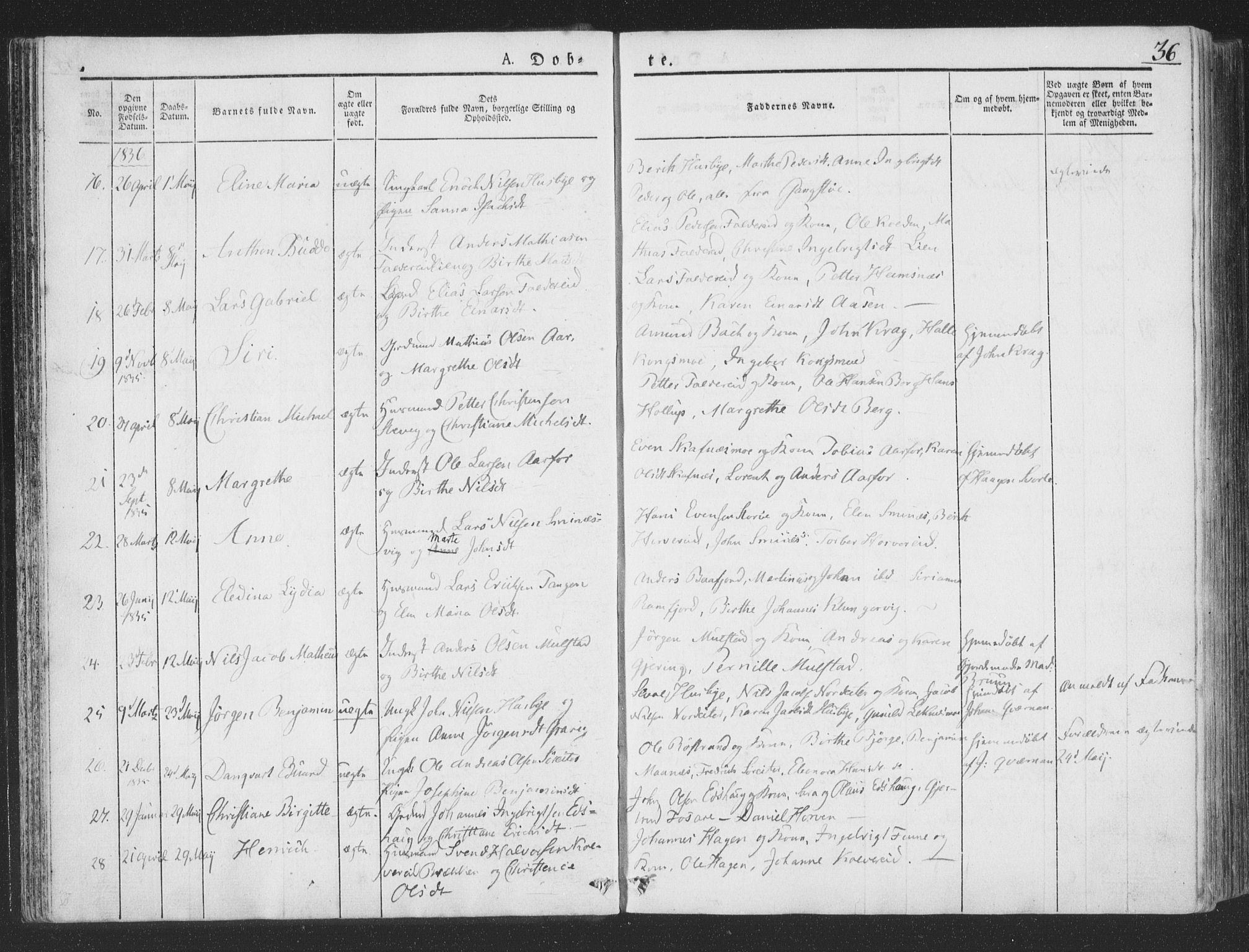 Ministerialprotokoller, klokkerbøker og fødselsregistre - Nord-Trøndelag, AV/SAT-A-1458/780/L0639: Parish register (official) no. 780A04, 1830-1844, p. 36