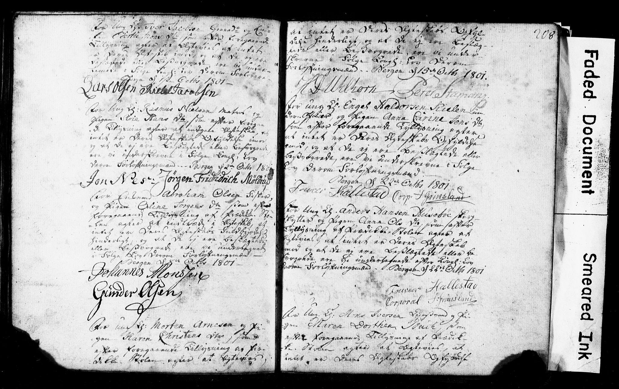 Korskirken sokneprestembete, AV/SAB-A-76101: Best man's statements no. II.5.1, 1776-1816, p. 208