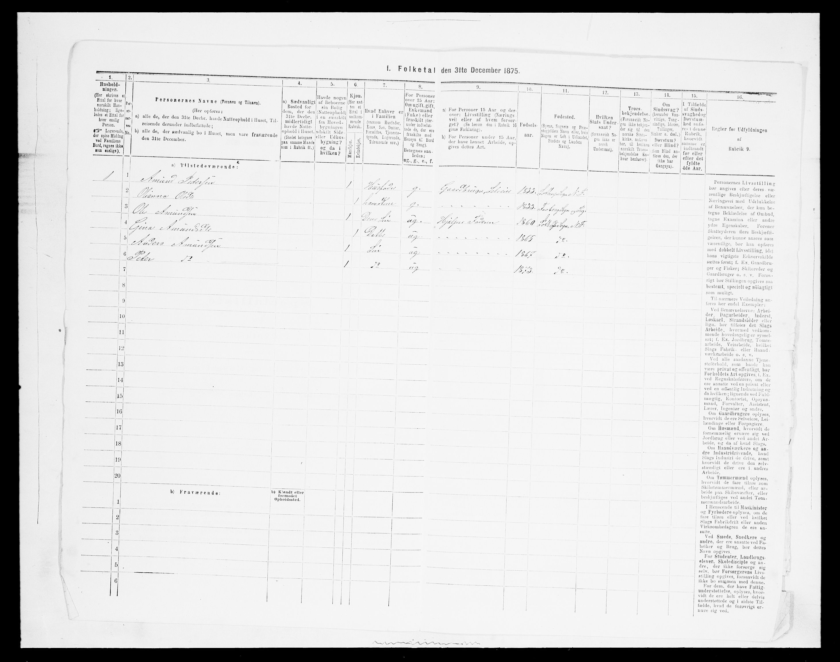 SAH, 1875 census for 0518P Nord-Fron, 1875, p. 758
