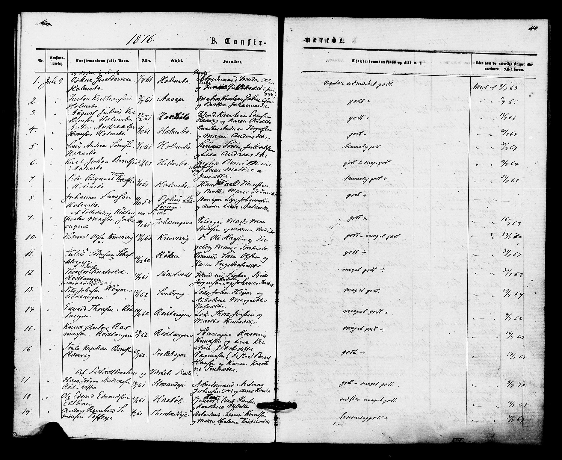 Hurum kirkebøker, SAKO/A-229/F/Fa/L0013: Parish register (official) no. 13, 1876-1881, p. 114