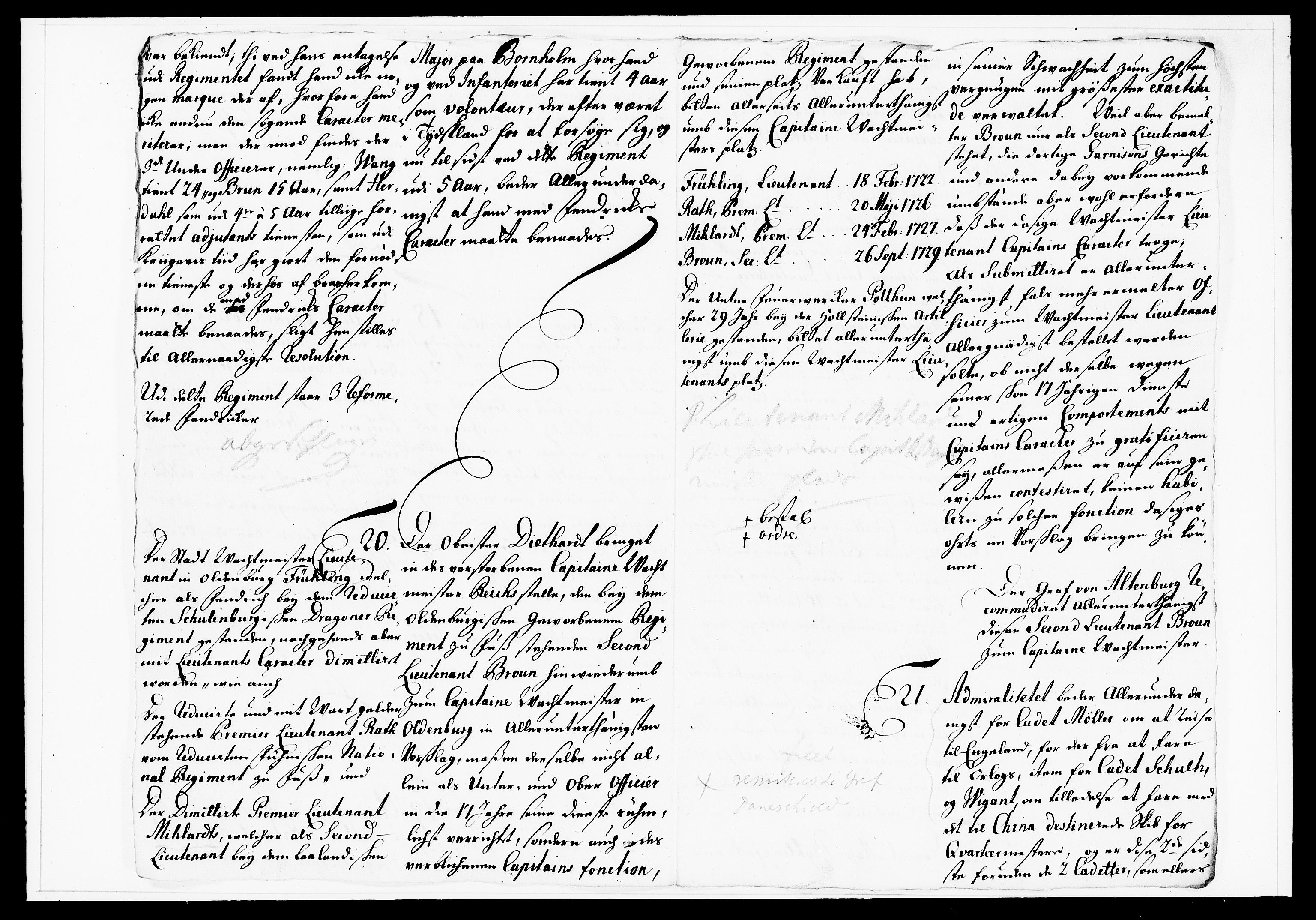 Krigskollegiet, Krigskancelliet, DRA/A-0006/-/1122-1129: Refererede sager, 1735, p. 536