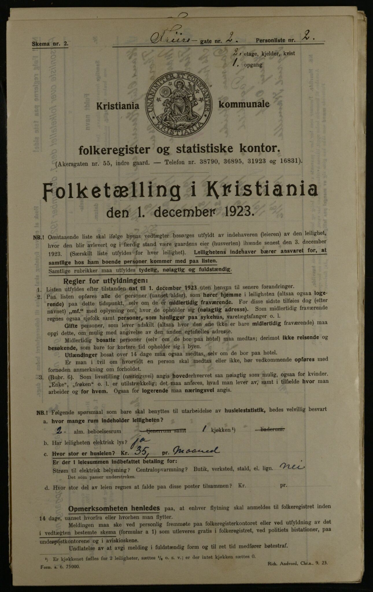 OBA, Municipal Census 1923 for Kristiania, 1923, p. 30162