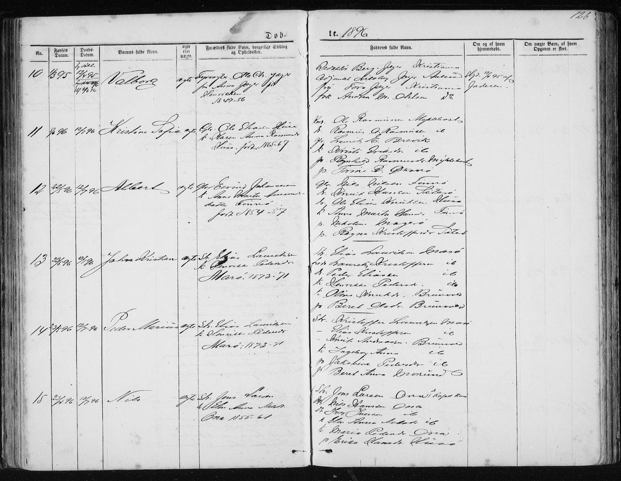 Ministerialprotokoller, klokkerbøker og fødselsregistre - Møre og Romsdal, AV/SAT-A-1454/561/L0732: Parish register (copy) no. 561C02, 1867-1900, p. 126