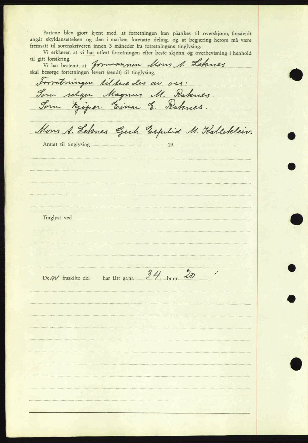 Nordhordland sorenskrivar, SAB/A-2901/1/G/Gb/Gbf/L0010: Mortgage book no. A10, 1939-1940, Diary no: : 2722/1939
