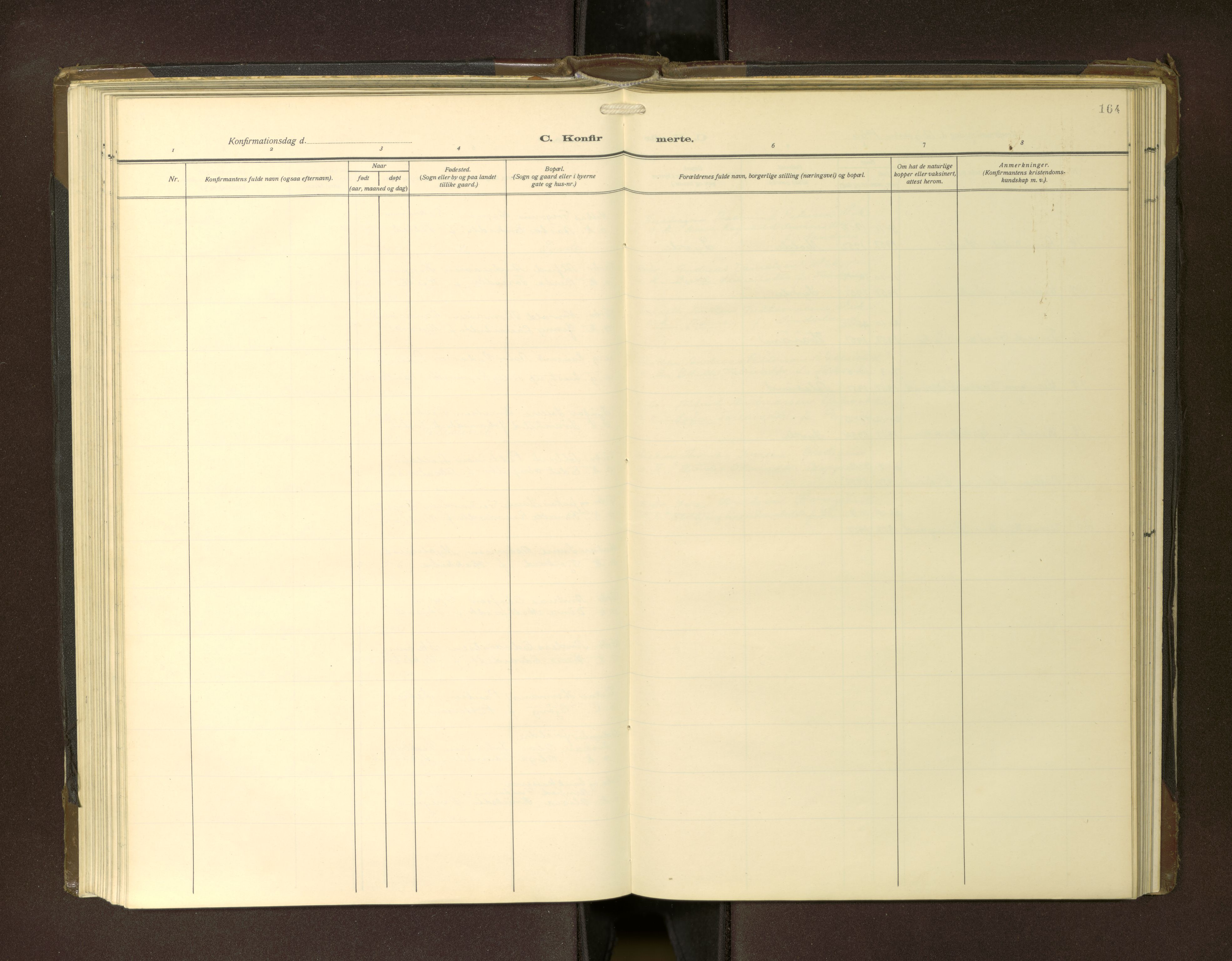 Ministerialprotokoller, klokkerbøker og fødselsregistre - Møre og Romsdal, SAT/A-1454/502/L0029: Parish register (copy) no. 502---, 1932-1968, p. 164