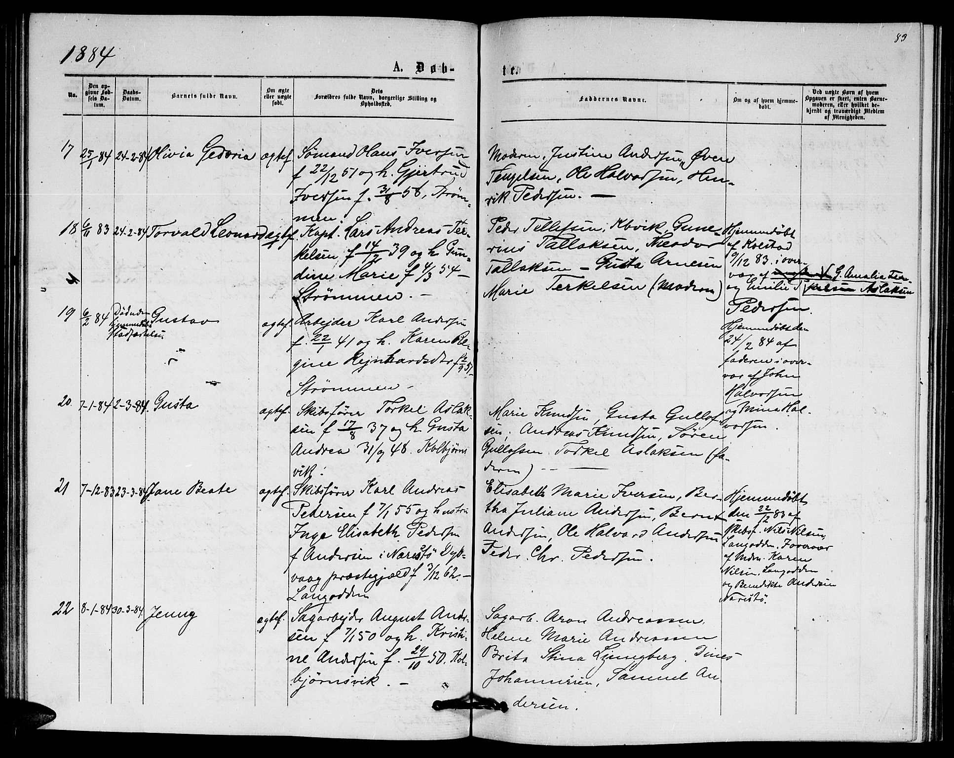 Hisøy sokneprestkontor, AV/SAK-1111-0020/F/Fb/L0002: Parish register (copy) no. B 2, 1873-1885, p. 83