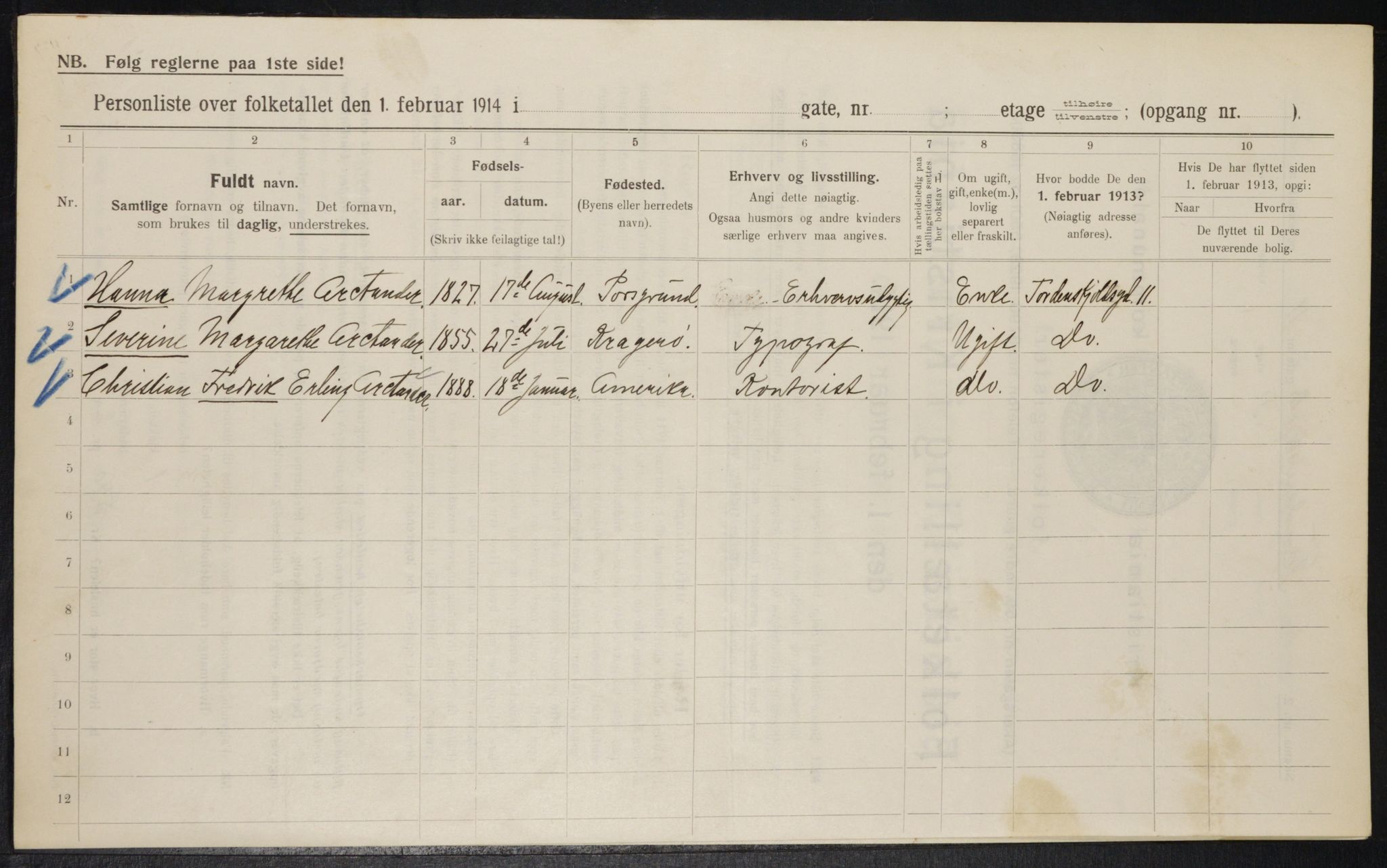 OBA, Municipal Census 1914 for Kristiania, 1914, p. 114648