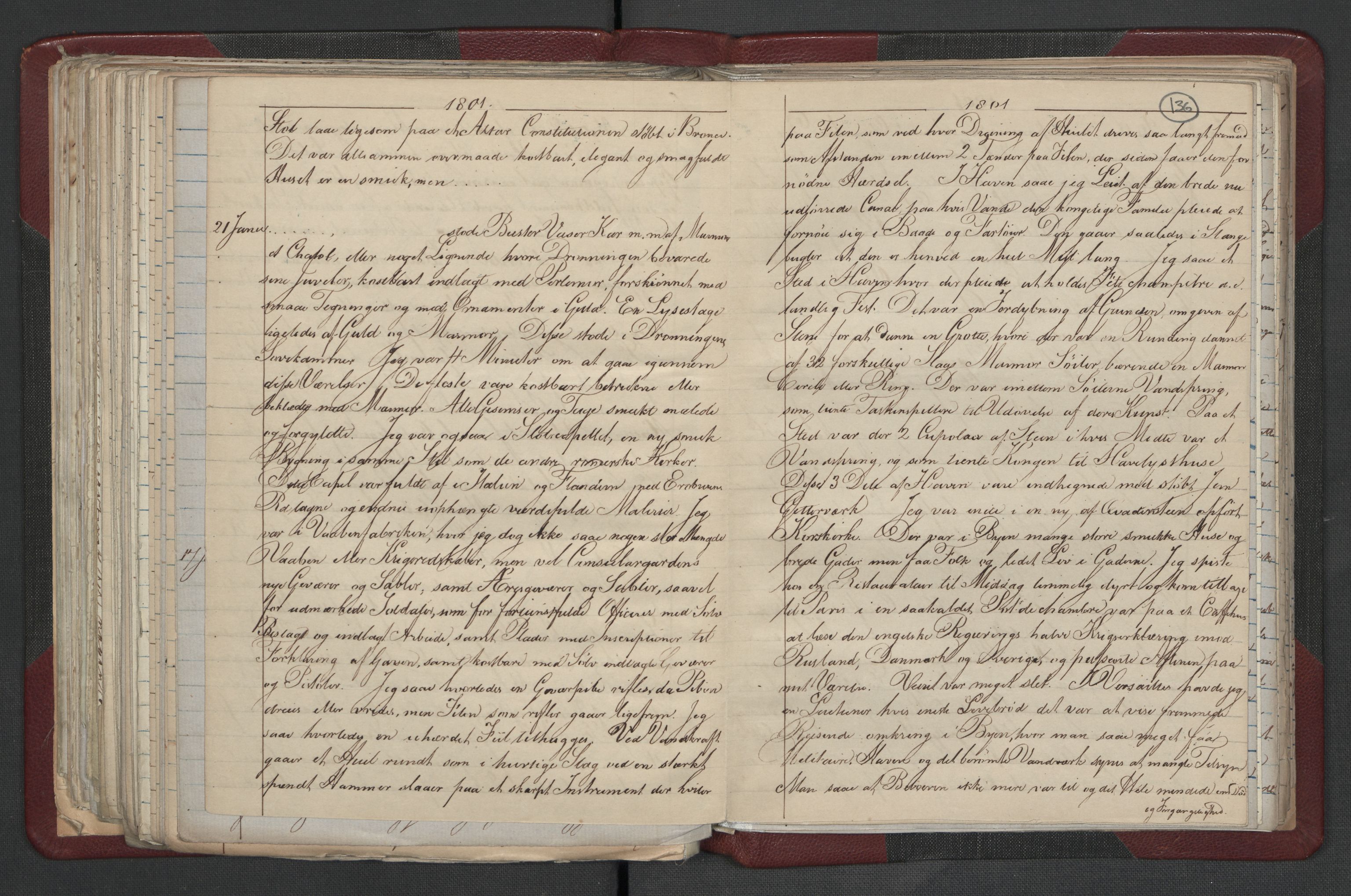 Meltzer, Fredrik, AV/RA-PA-0028/F/L0001: Dagbok for årene 1796-1808, 1811, 1817, 1796-1817, p. 135b-136a