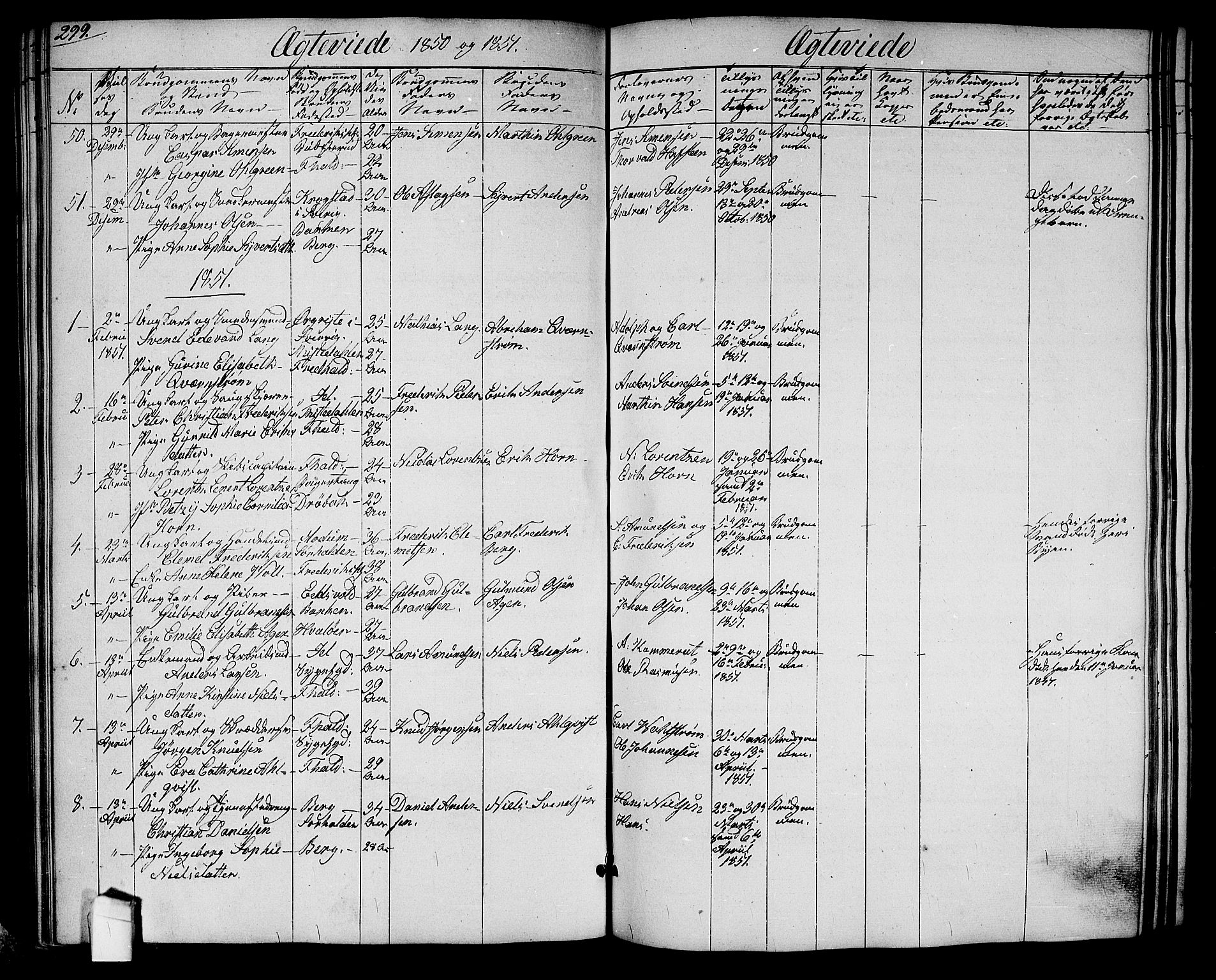 Halden prestekontor Kirkebøker, SAO/A-10909/G/Ga/L0004: Parish register (copy) no. 4, 1845-1854, p. 299