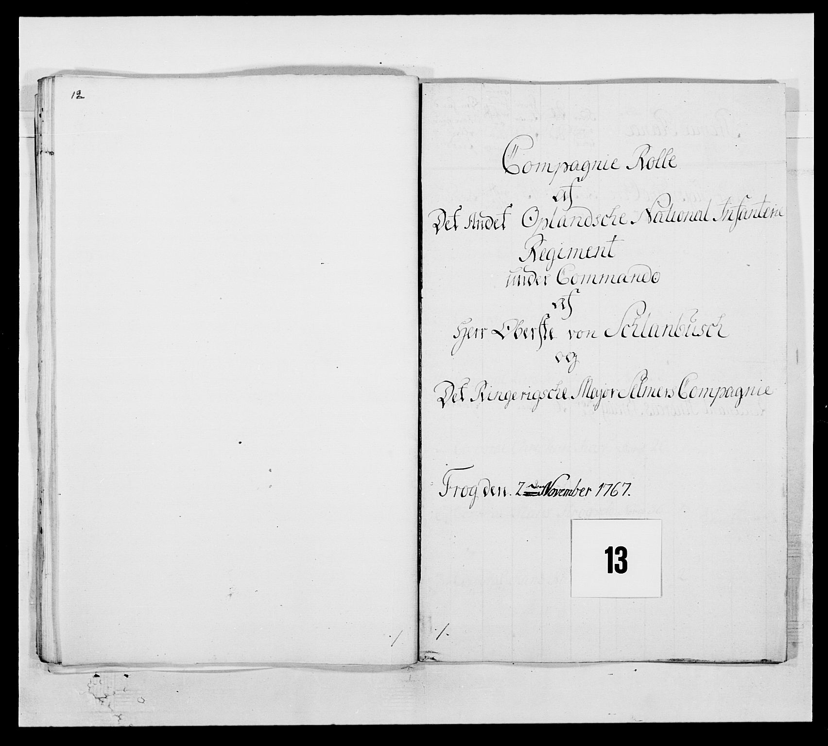 Kommanderende general (KG I) med Det norske krigsdirektorium, AV/RA-EA-5419/E/Ea/L0507: 2. Opplandske regiment, 1766-1767, p. 284