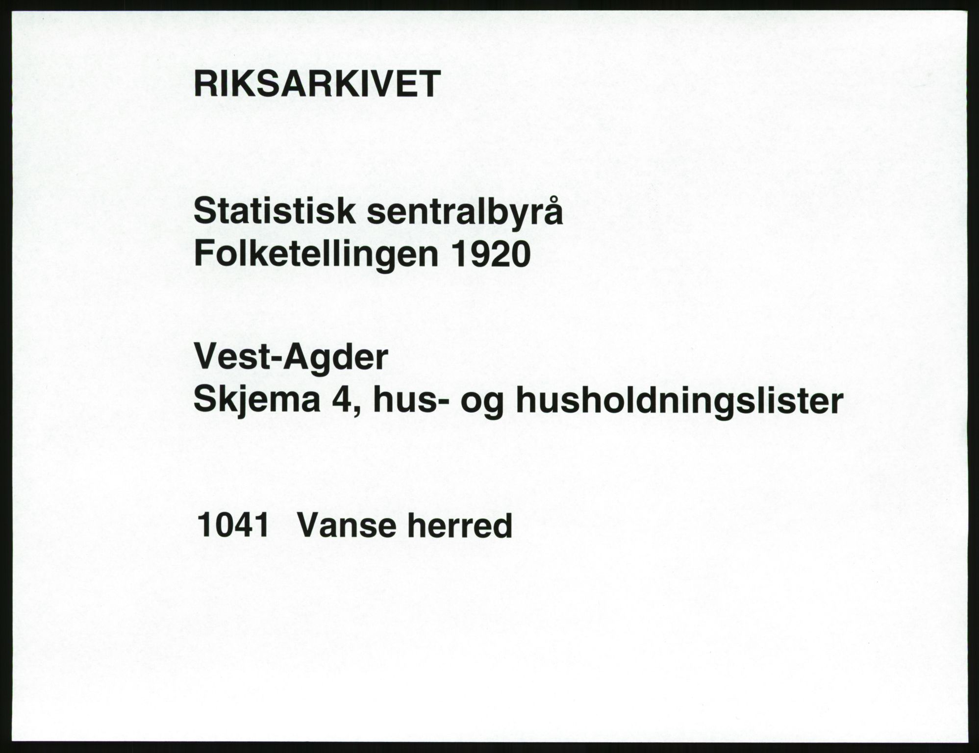 SAK, 1920 census for Lista, 1920, p. 75