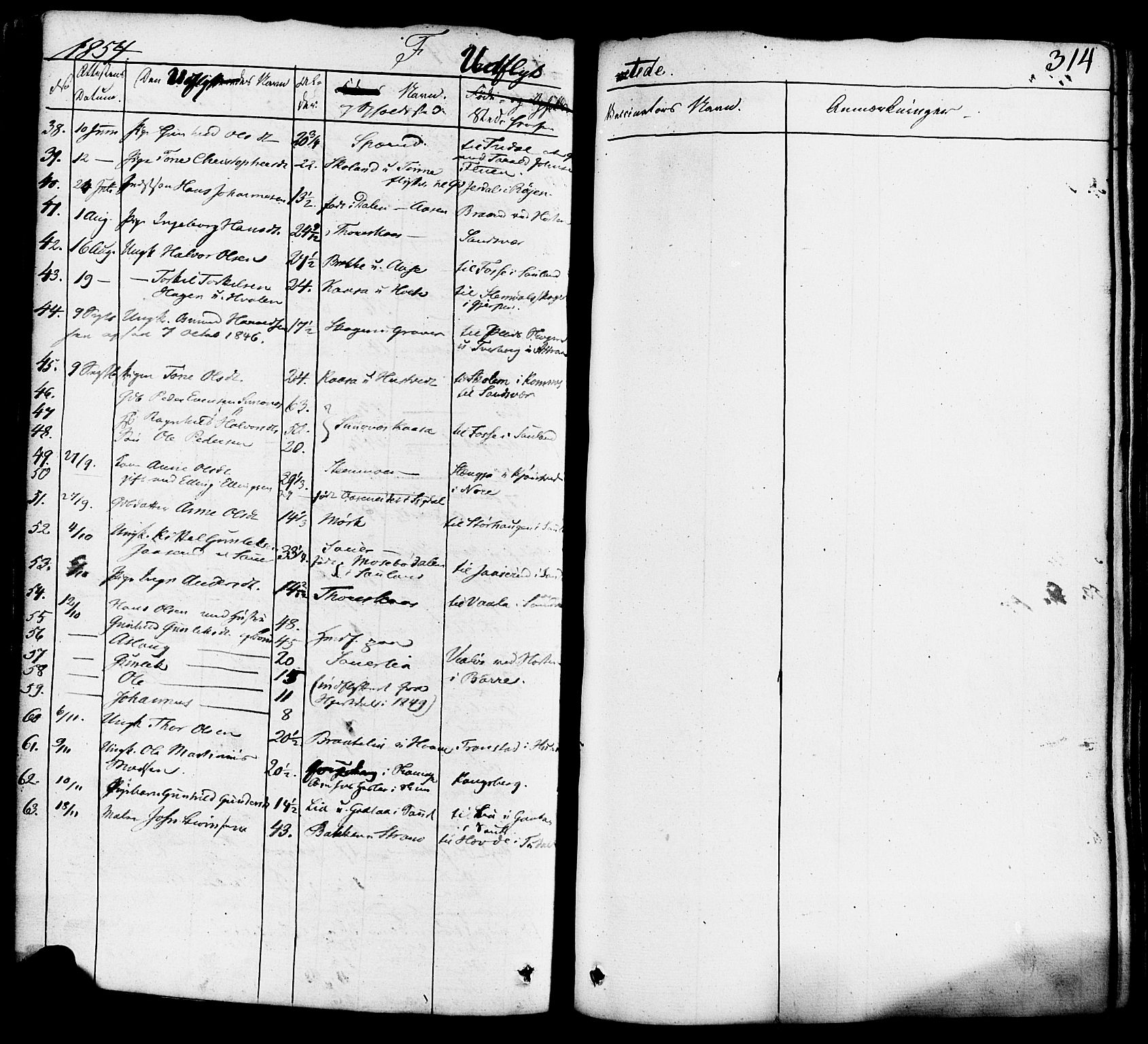 Heddal kirkebøker, AV/SAKO-A-268/F/Fa/L0006: Parish register (official) no. I 6, 1837-1854, p. 314