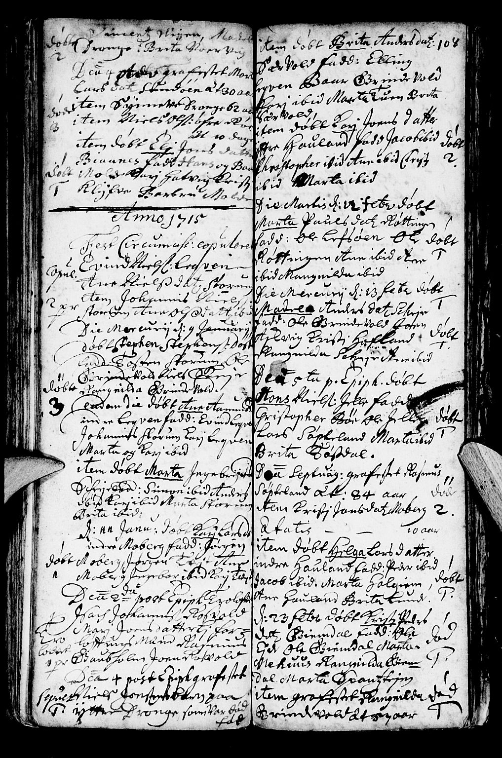 Os sokneprestembete, SAB/A-99929: Parish register (official) no. A 1, 1669-1722, p. 108