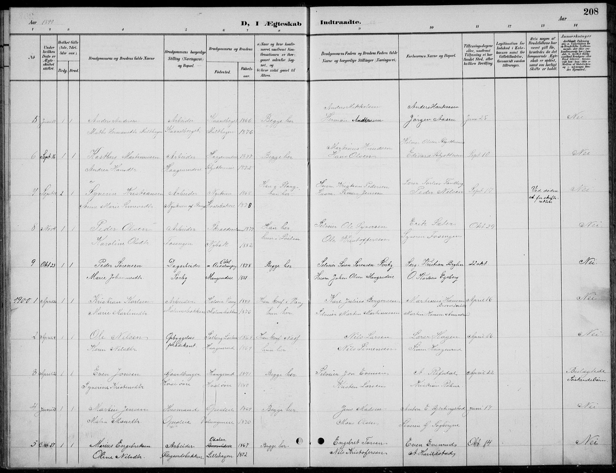 Romedal prestekontor, AV/SAH-PREST-004/L/L0013: Parish register (copy) no. 13, 1896-1937, p. 208