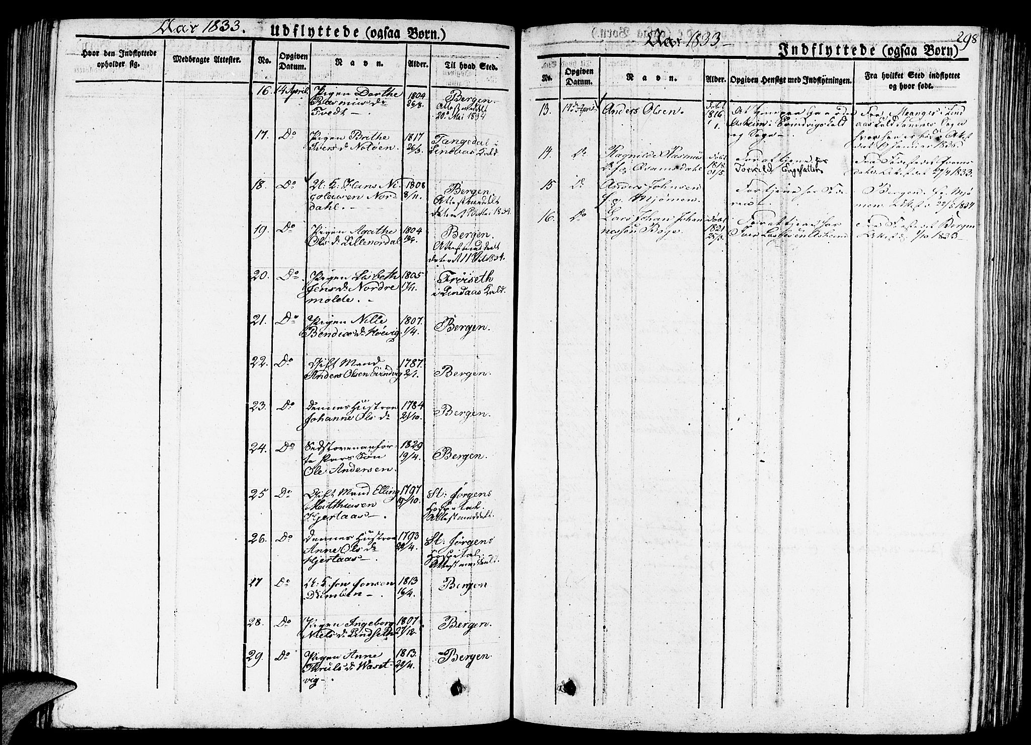Gulen sokneprestembete, AV/SAB-A-80201/H/Haa/Haaa/L0019: Parish register (official) no. A 19, 1826-1836, p. 298