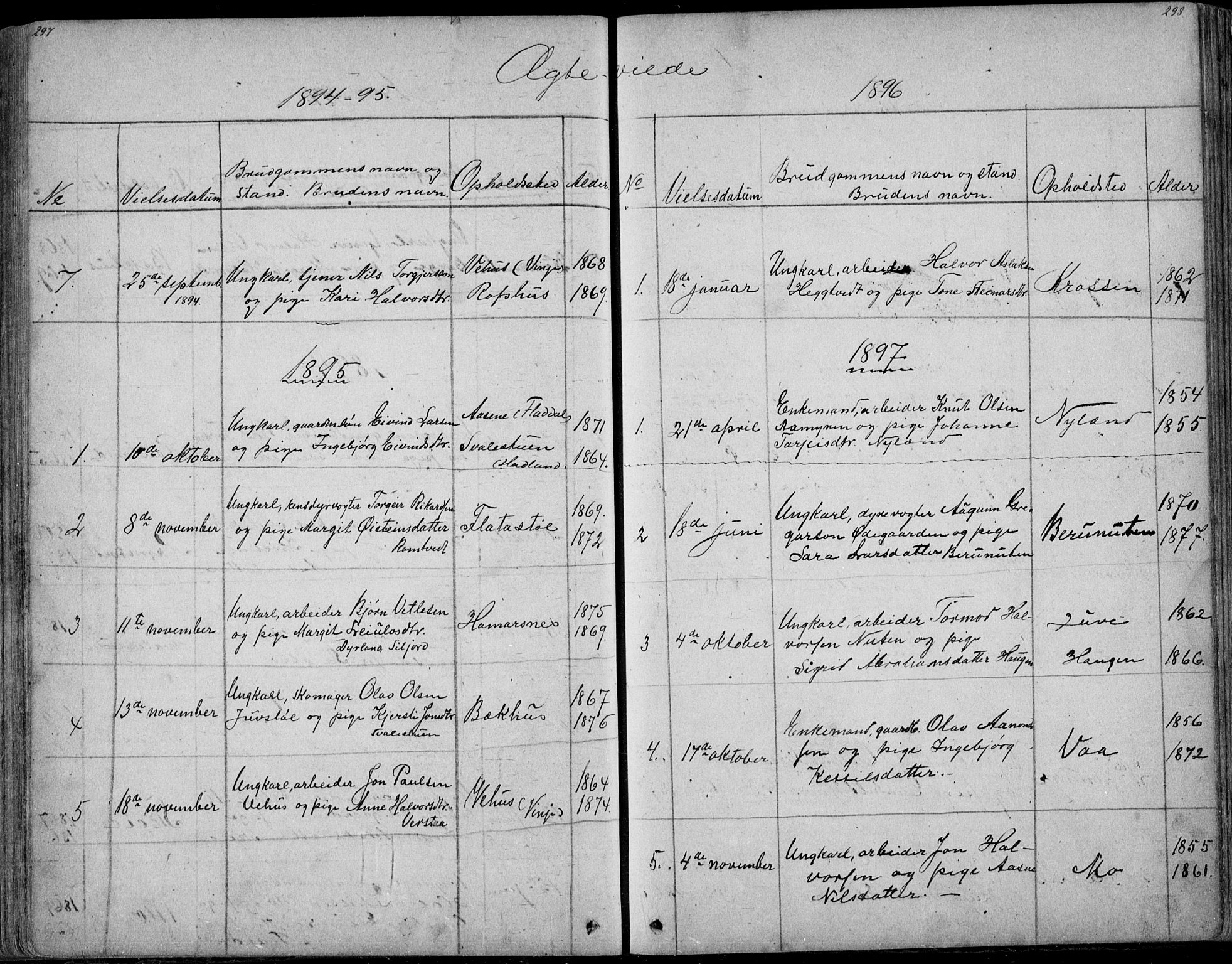 Rauland kirkebøker, AV/SAKO-A-292/G/Ga/L0002: Parish register (copy) no. I 2, 1849-1935, p. 297-298