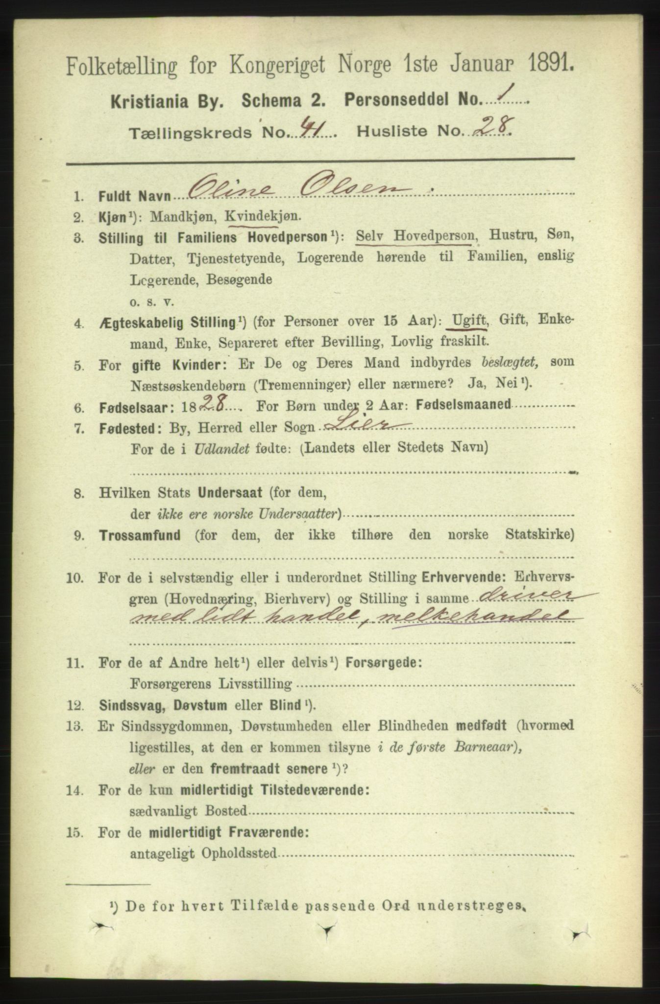 RA, 1891 census for 0301 Kristiania, 1891, p. 24557