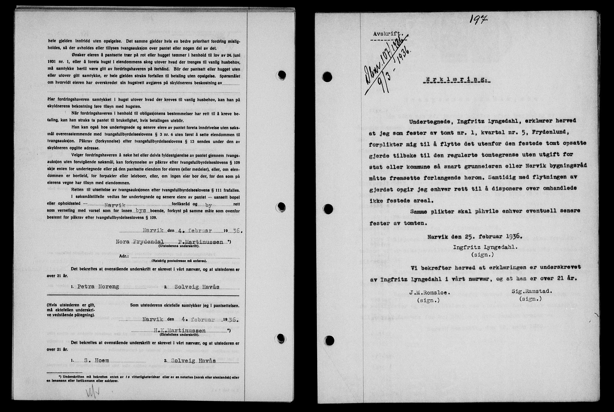 Narvik sorenskriveri, SAT/A-0002/1/2/2C/2Ca/L0011: Mortgage book no. 14, 1935-1937, Deed date: 09.03.1936