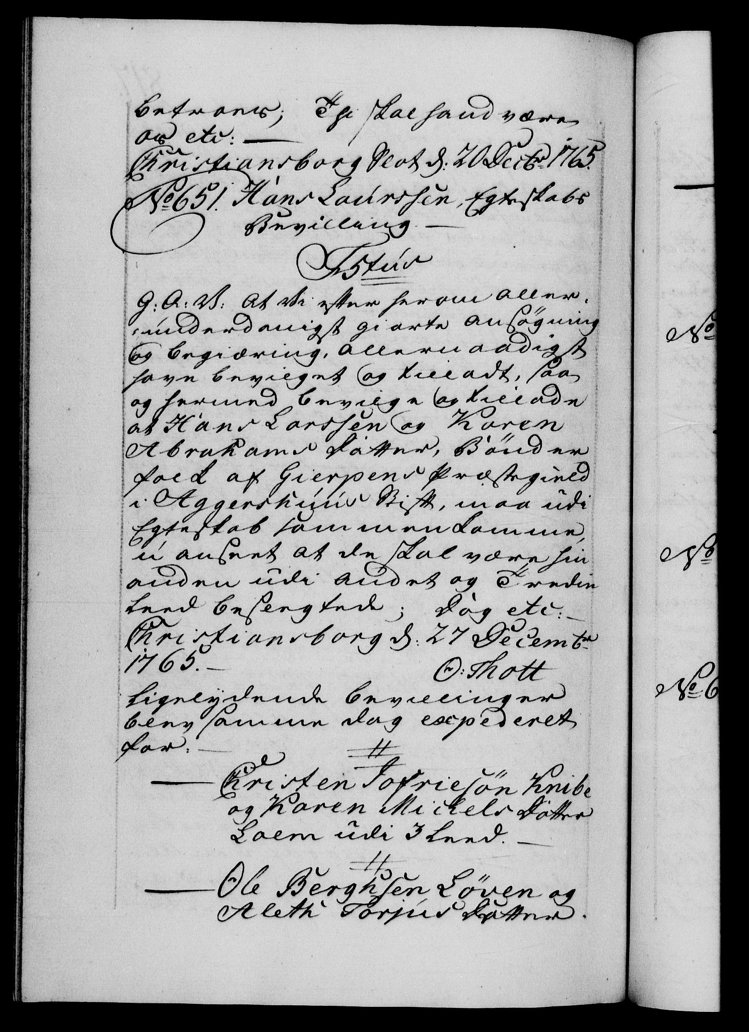 Danske Kanselli 1572-1799, RA/EA-3023/F/Fc/Fca/Fcaa/L0042: Norske registre, 1763-1766, p. 817b