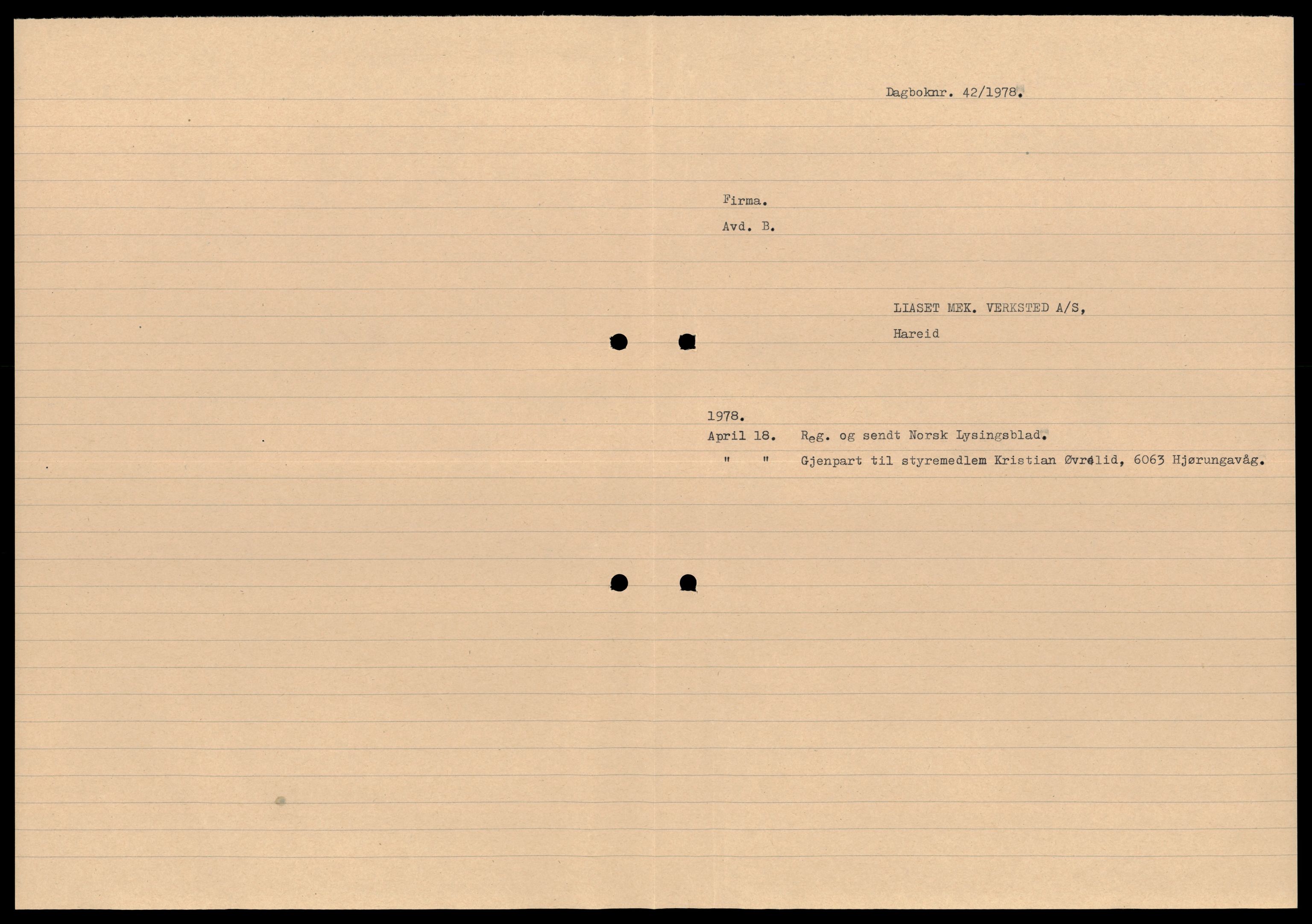 Nordre Sunnmøre sorenskriveri, AV/SAT-A-0006/2/J/Jd/Jdb/L0019: Bilag. Aksjeselskap, L-M, 1944-1990, p. 1