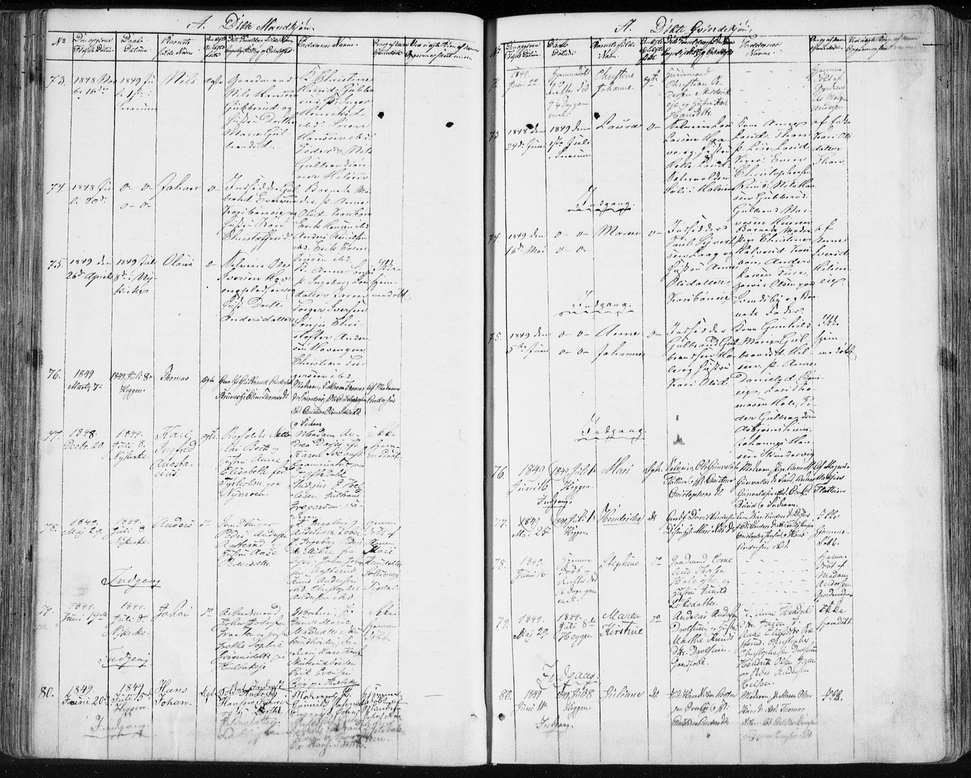 Modum kirkebøker, SAKO/A-234/F/Fa/L0007: Parish register (official) no. 7, 1841-1850, p. 131