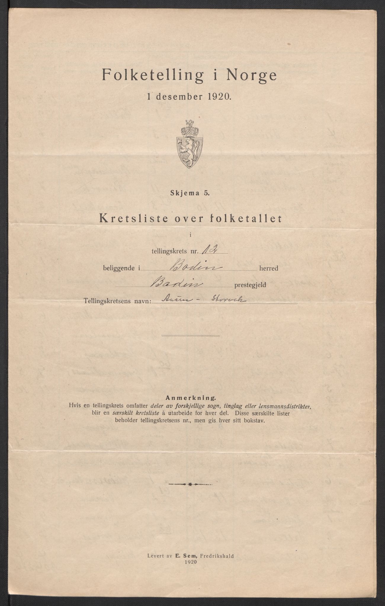 SAT, 1920 census for Bodin, 1920, p. 47