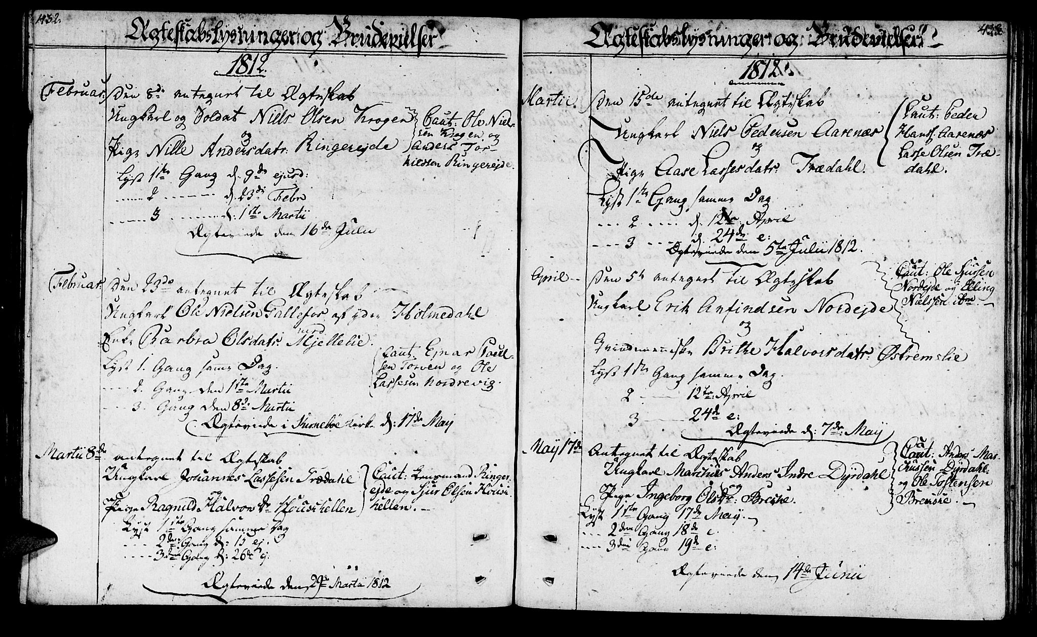 Lavik sokneprestembete, SAB/A-80901: Parish register (official) no. A 1, 1809-1822, p. 432-433