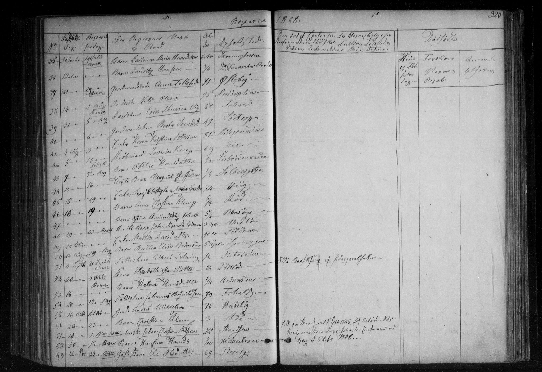 Berg prestekontor Kirkebøker, AV/SAO-A-10902/F/Fa/L0005: Parish register (official) no. I 5, 1861-1877, p. 320