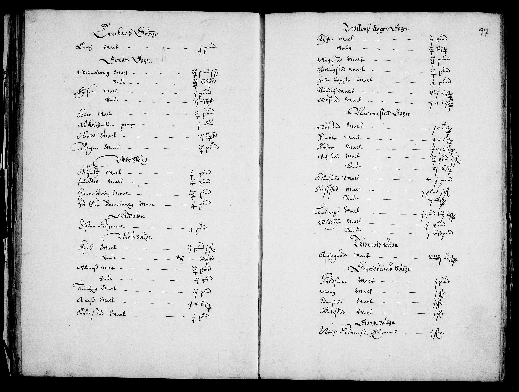 Rentekammeret inntil 1814, Realistisk ordnet avdeling, AV/RA-EA-4070/Fc/Fca/L0001/0002: [Ca I]  Akershus stift / Kristiania kapitels jordebok, 1652-1654, p. 96-97