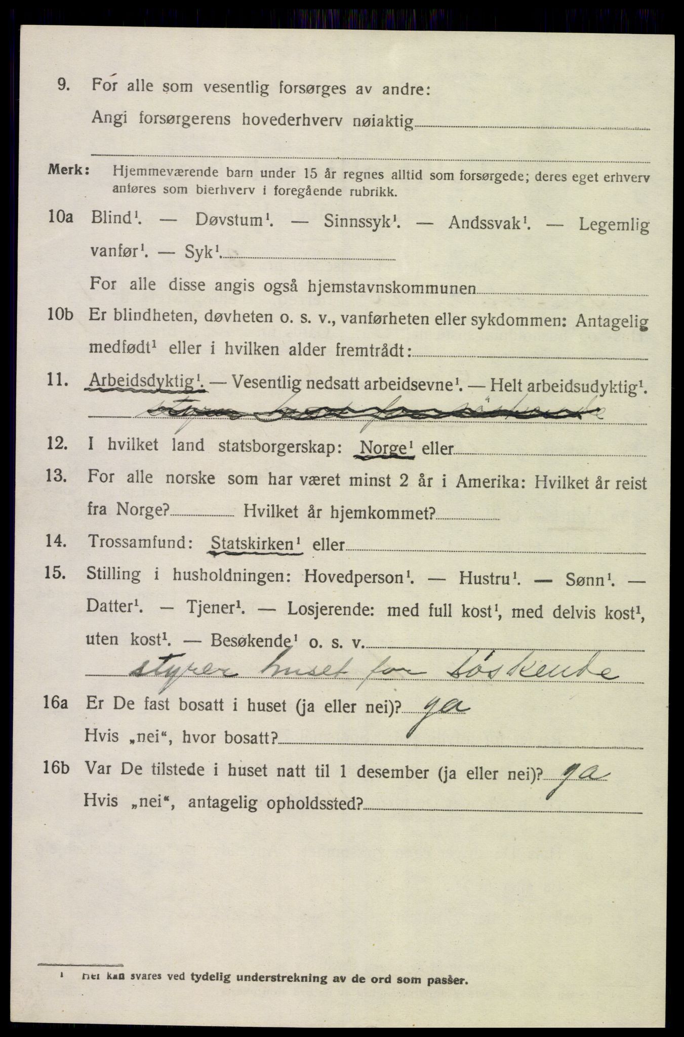 SAK, 1920 census for Sør-Audnedal, 1920, p. 1470