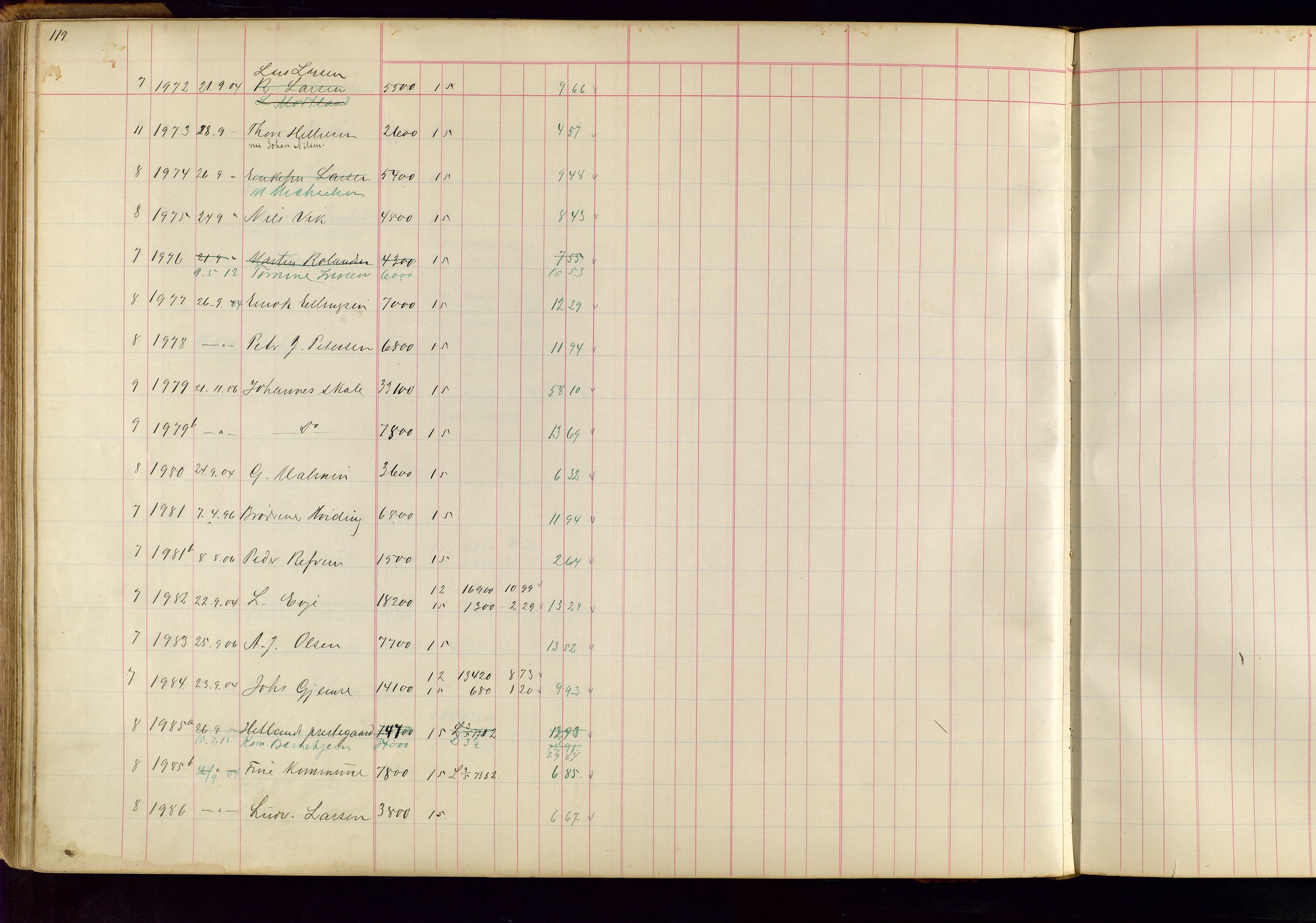 Norges Brannkasse Stavanger, AV/SAST-A-102143/F/Fc/L0001: Brannkontingentprotokoll, 1903-1912, p. 119