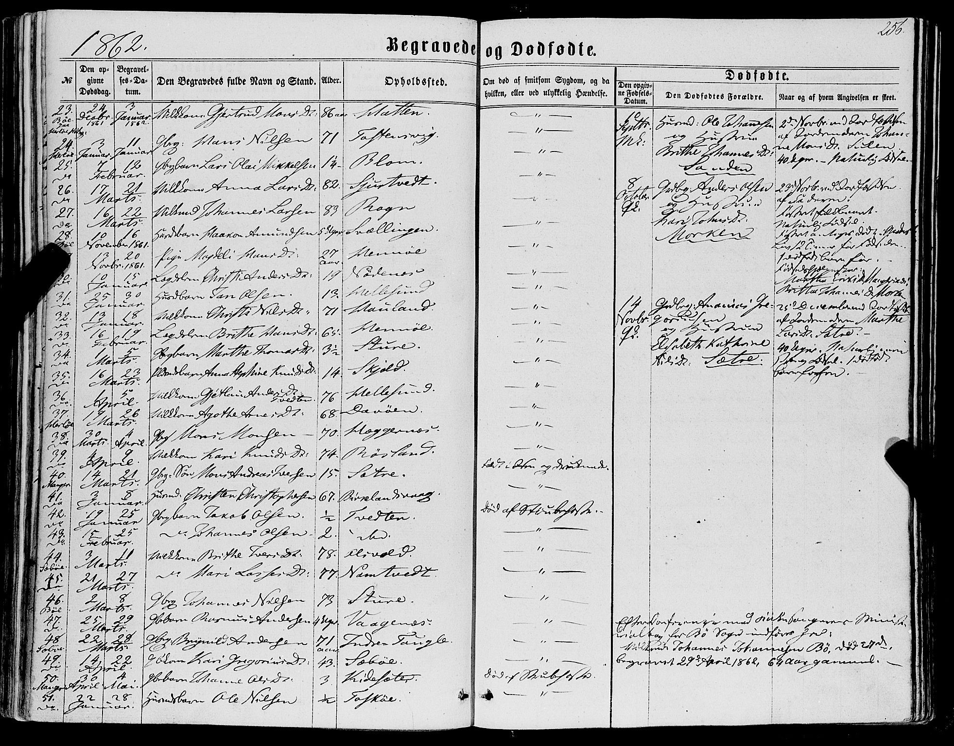 Manger sokneprestembete, SAB/A-76801/H/Haa: Parish register (official) no. A 7, 1860-1870, p. 256